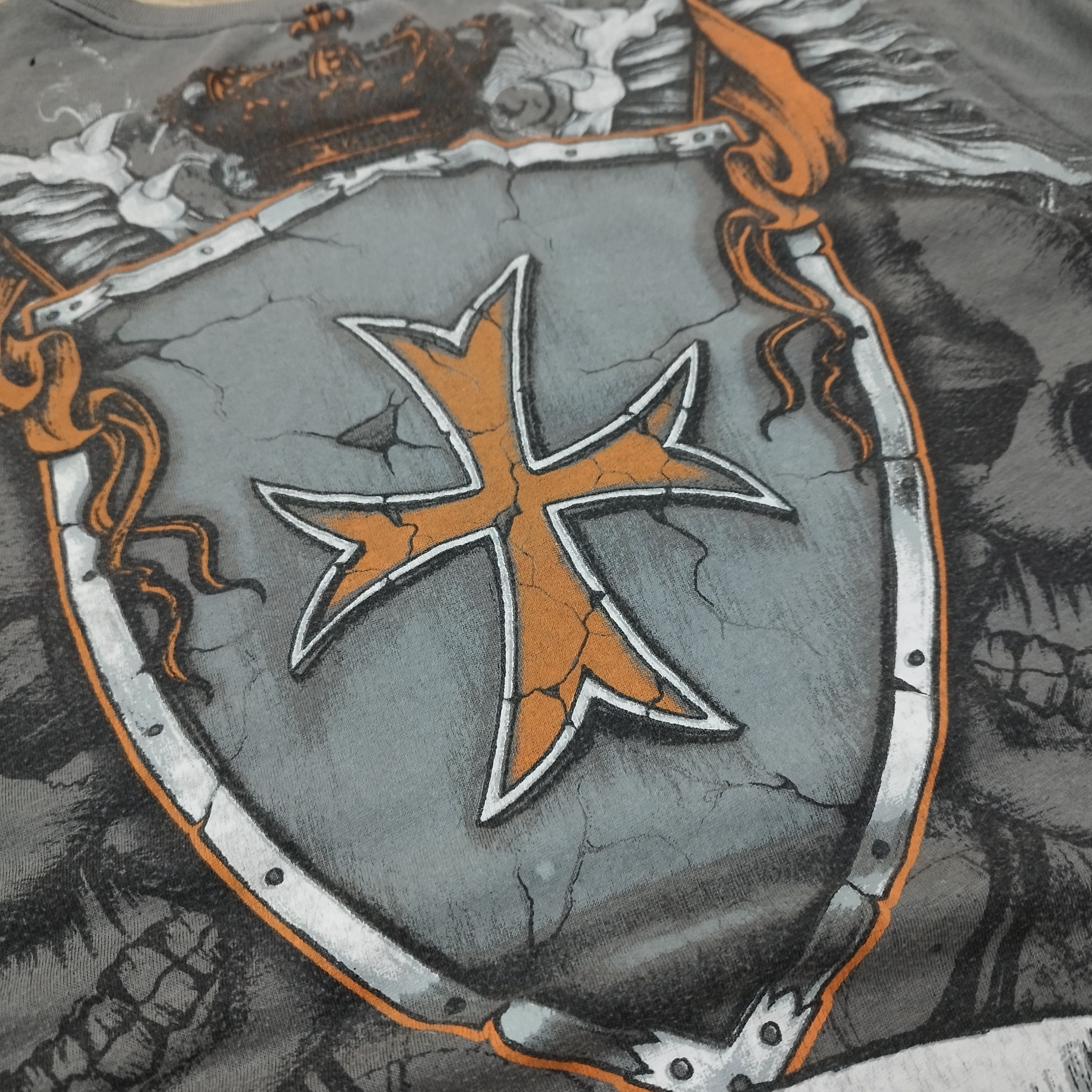 Vintage MMA Elite Layered Long Sleeve Shirt Y2K Grunge Skull Graphic Size US L / EU 52-54 / 3 - 11 Thumbnail