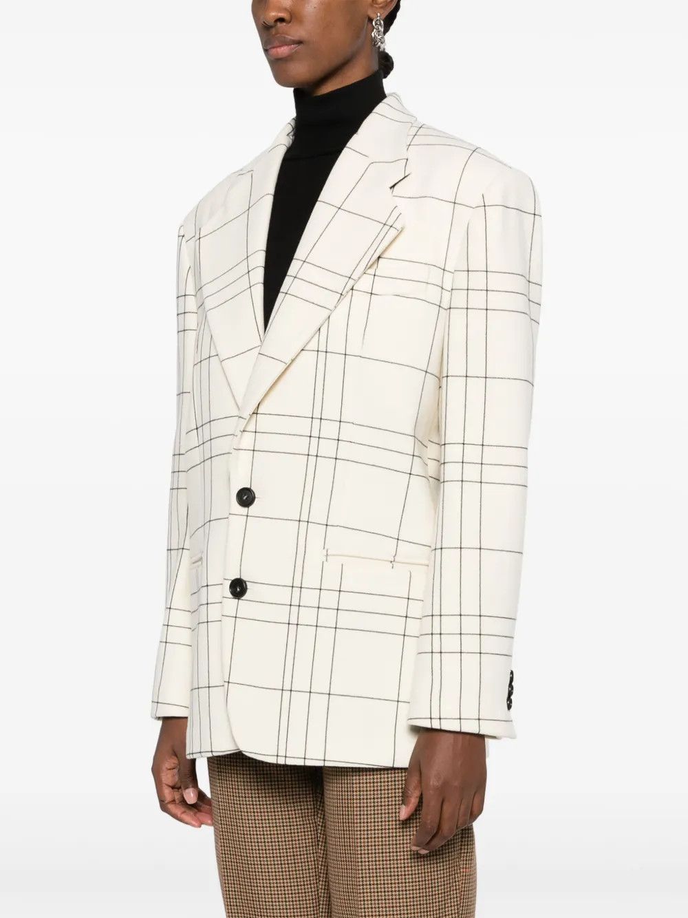 Marni o1y1025 Blazer in Cream/Black Size S / US 4 / IT 40 - 3 Thumbnail