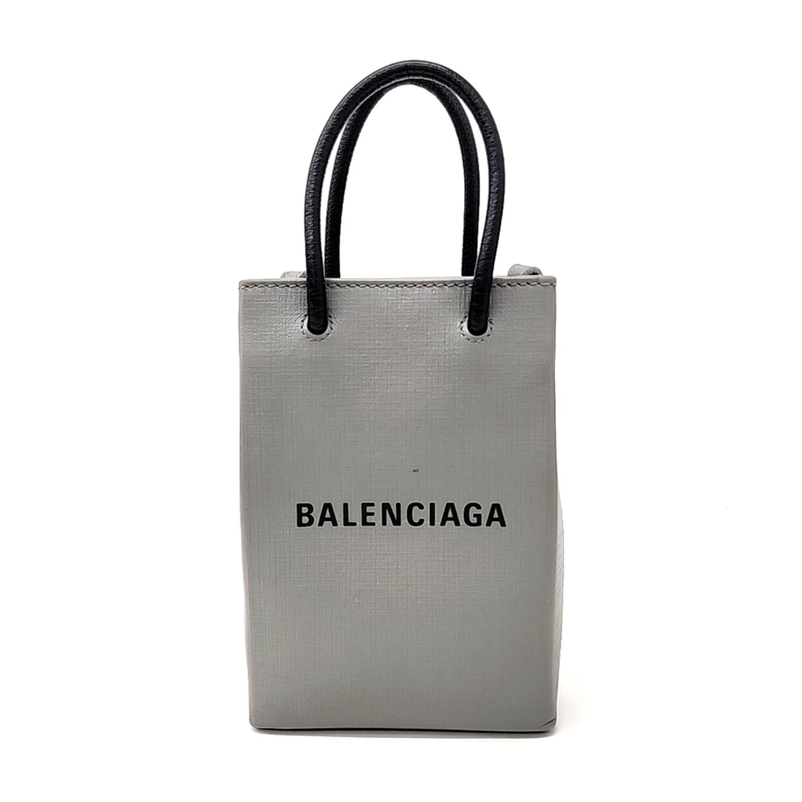 Balenciaga Shopping Phone Holder Bag (593826) (10011180) in Grey, Women's