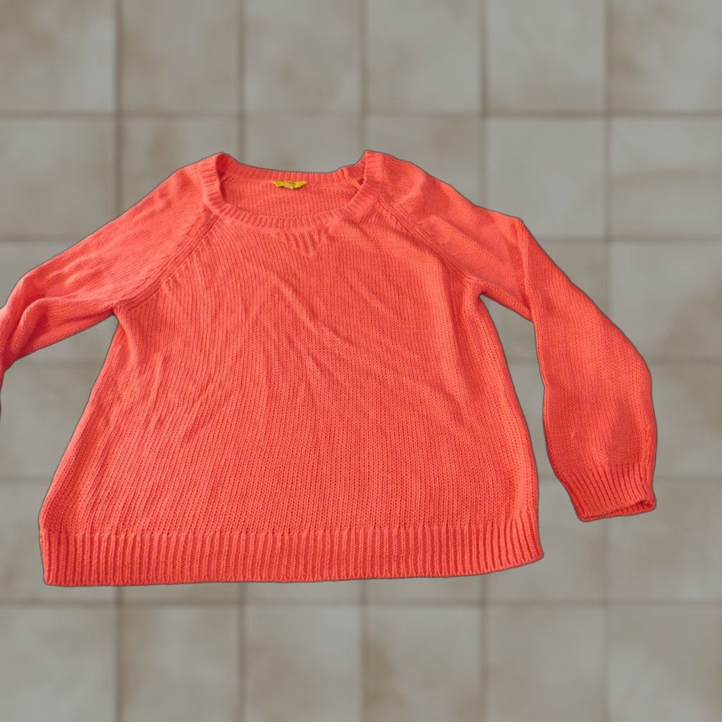 Banana Republic Banana Republic Womens Sweater XL Orange Pullover Crew Neck Knit Raglan Sleeve Cable-Knit Milly Collection Milly? Size XL / US 12-14 / IT 48-50 - 1 Thumbnail