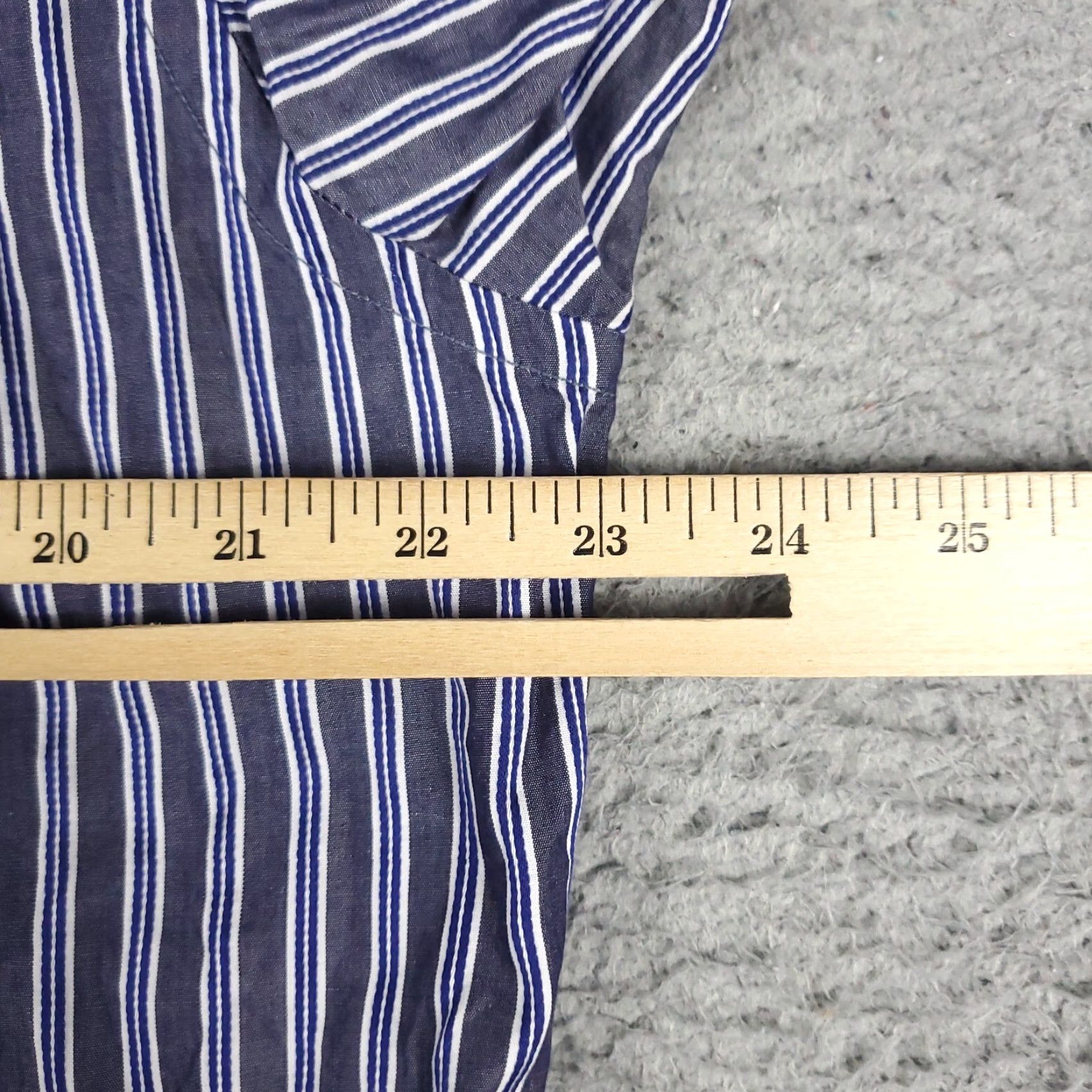 BUGATCHI Bugatchi Uomo Shirt Mens Medium Blue Striped Button Up Long Sleeve Size US M / EU 48-50 / 2 - 5 Thumbnail