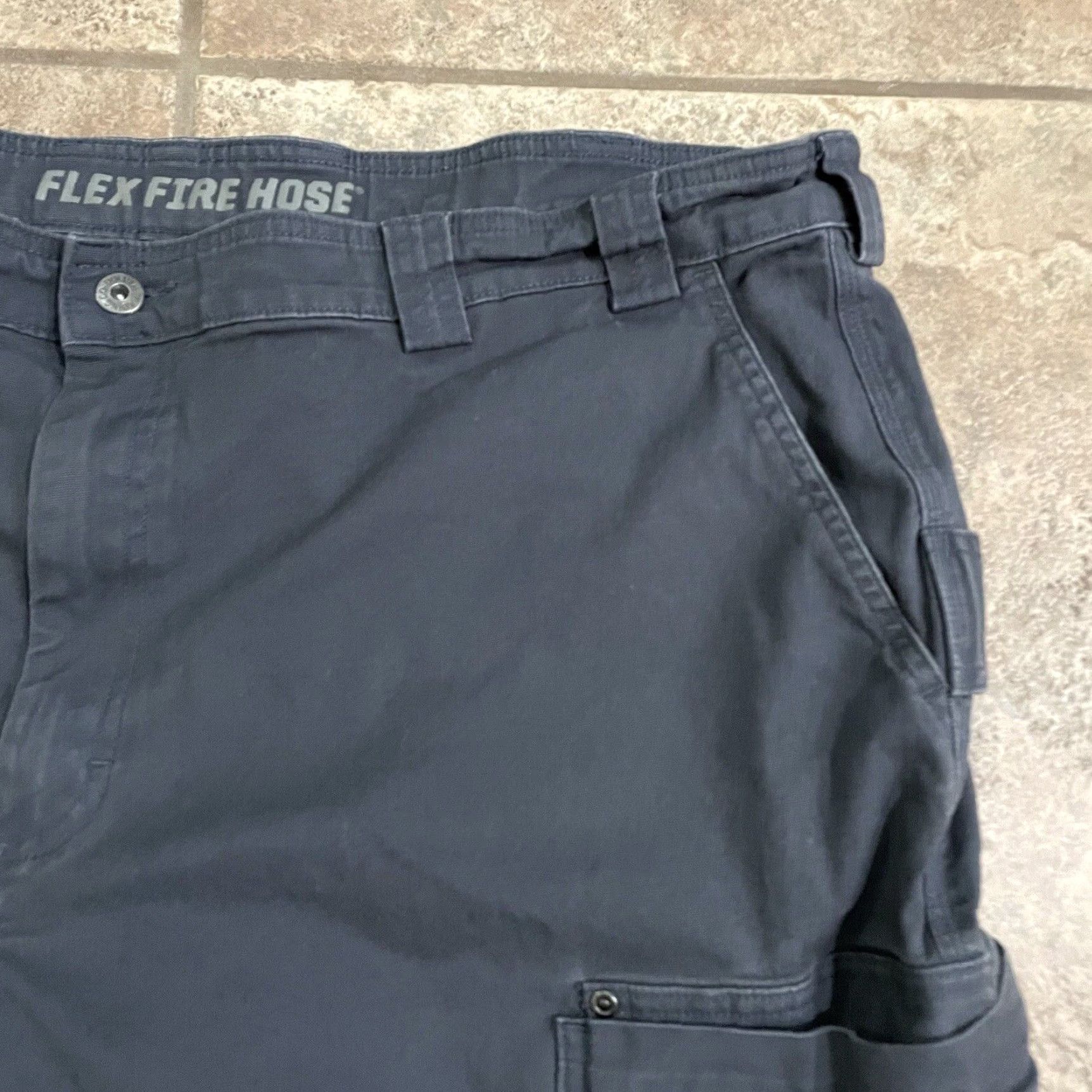 CO Duluth Cargo Shorts Mens 46 97% Cotton Dark Blue Flex Fire Hose Size US 30 / EU 46 - 2 Thumbnail