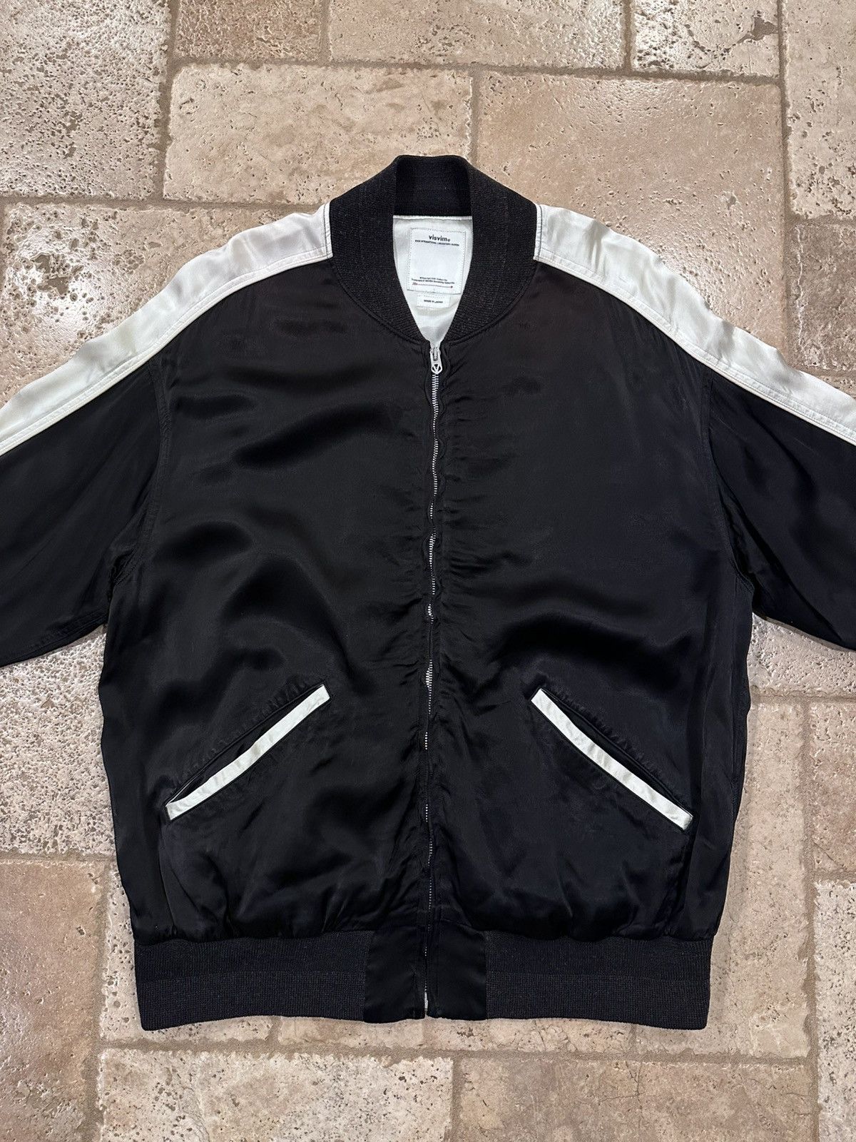 Japanese Brand Visvim Douglas Jkt SS21 Satin Black Zip Souvenir Jacket Size US XL / EU 56 / 4 - 8 Thumbnail