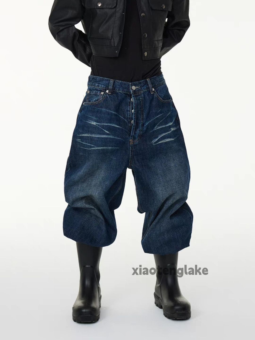 Jean × Vintage Utility unisex washed faded loose baggy hiphop jeans Size US 34 / EU 50 - 6 Thumbnail