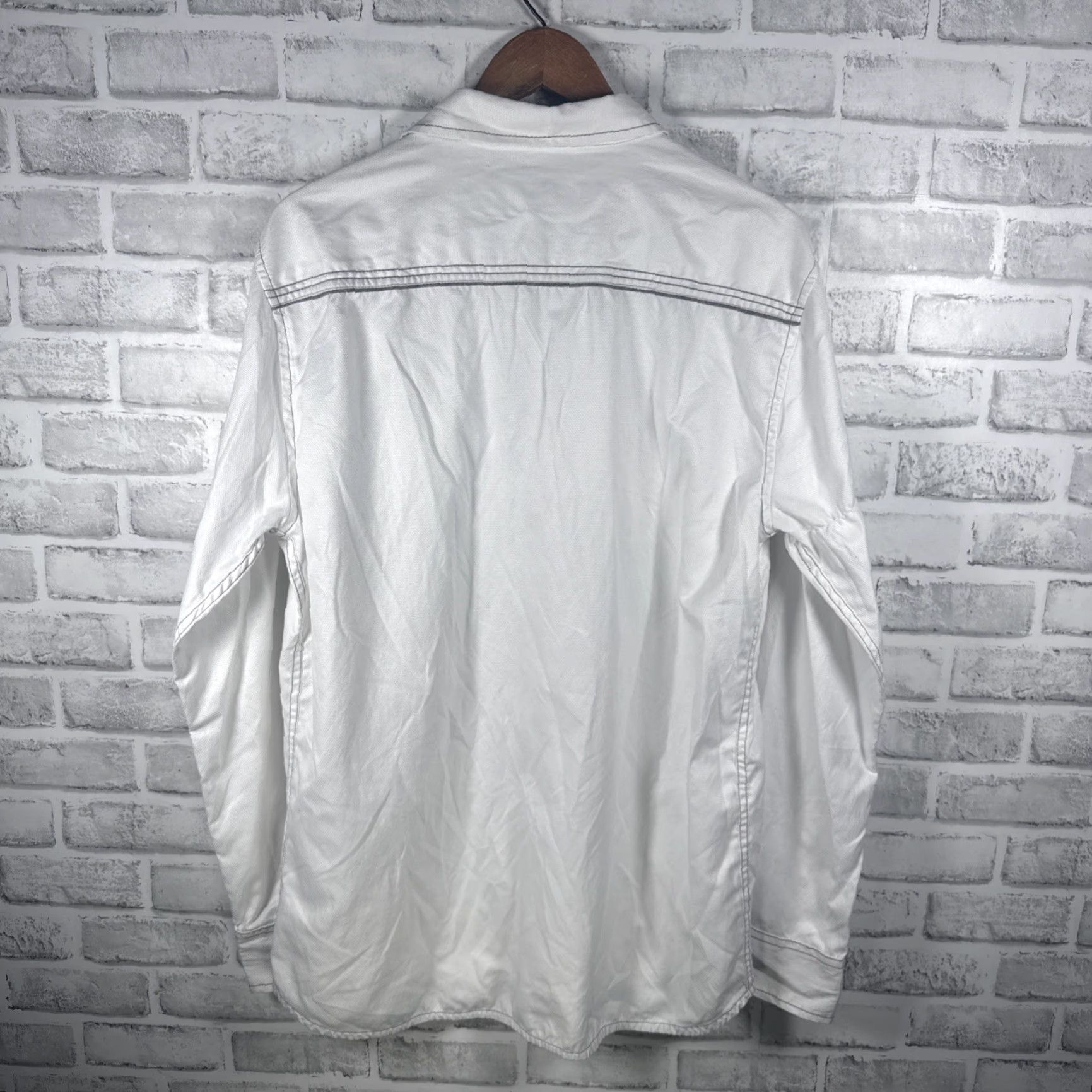 BKE BKE Athletic Fit White Snap Button Shirt Mens Size L Shirts Long Sleeve Buckle Button-Up White Athletic Fit Mens L Size US L / EU 52-54 / 3 - 4 Thumbnail