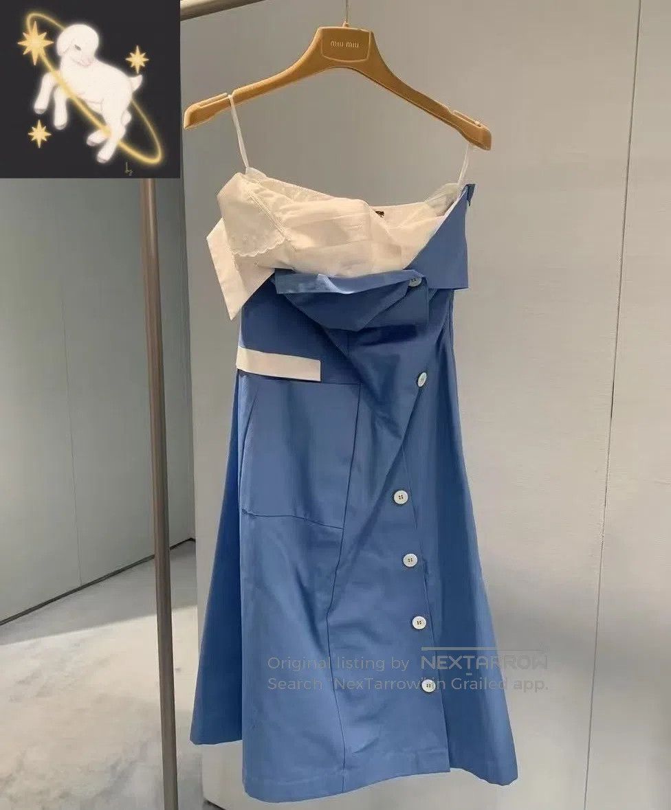 Miu Miu Miu Miu Sky Blue Buckle Dress| Size XS / US 0-2 / IT 36-38 - 1 Thumbnail