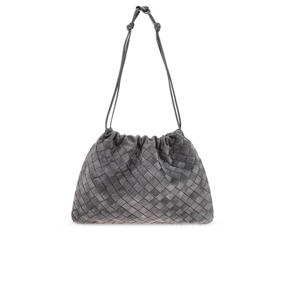 Bottega Veneta BOTTEGA VENETA $2600 Obsidian Gray Intrecciato Suede Dustbag Size ONE SIZE - 1 Thumbnail