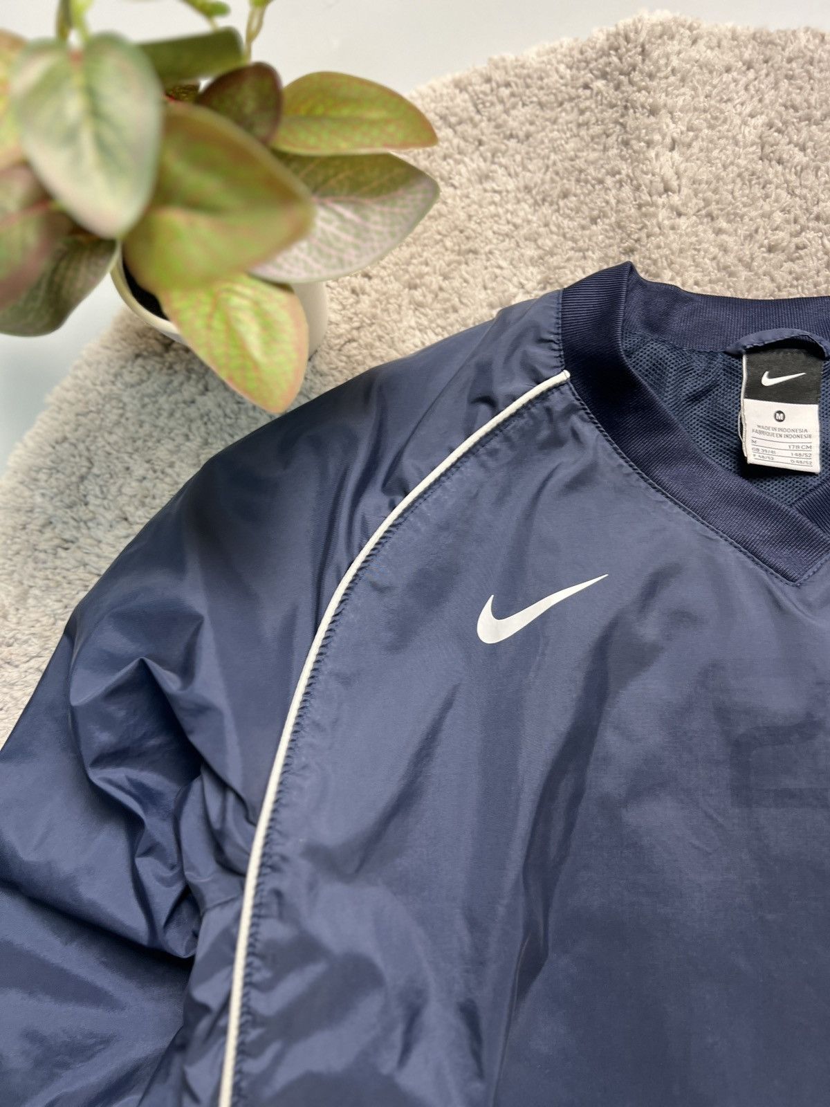 Nike × Vintage Vintage Y2K Nike Heavy Nylon Drill Sweatshirt Size US M / EU 48-50 / 2 - 3 Thumbnail