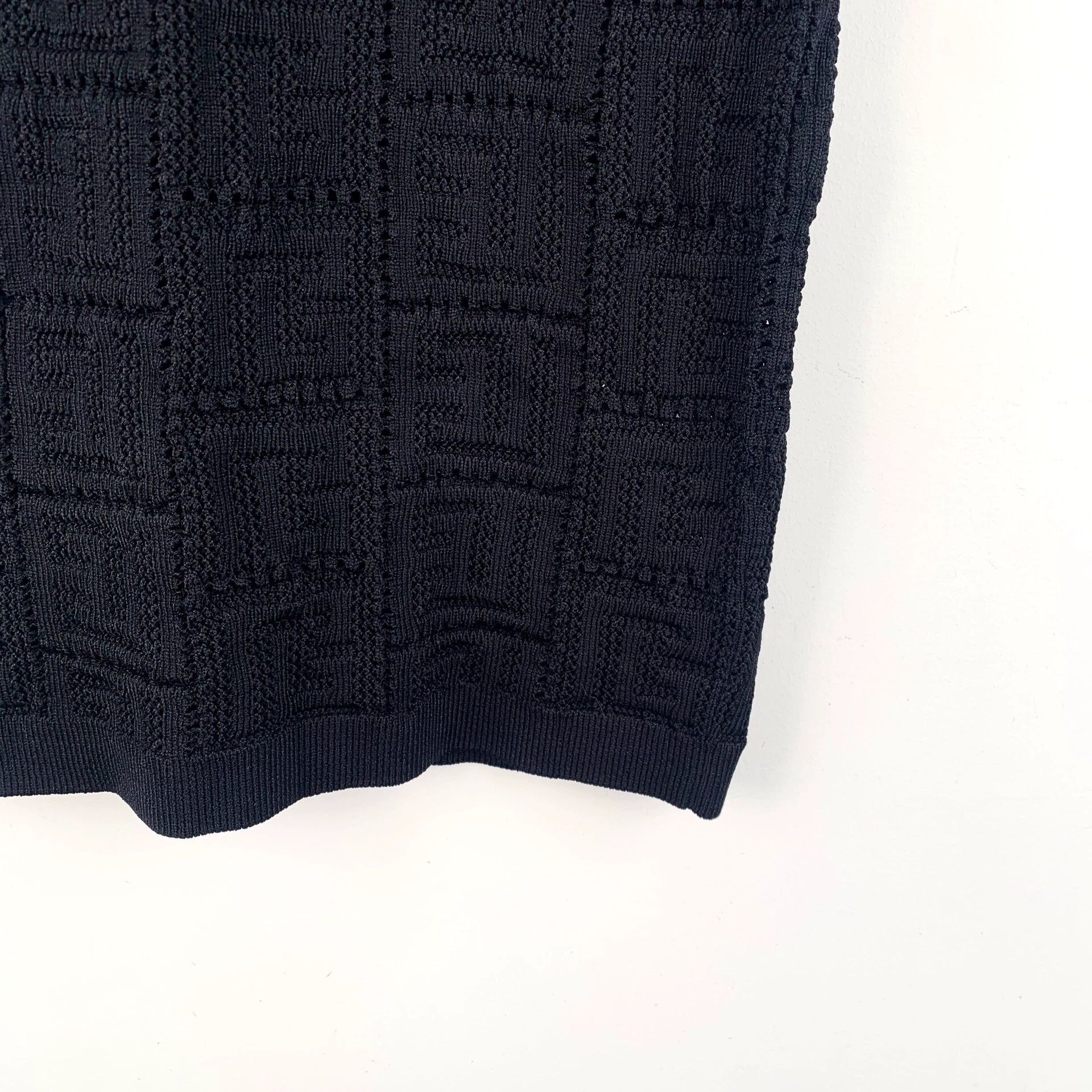 Balmain KW0802 Balmain Black Patterned Knit Maxi Skirt Size 34" / US 12 / IT 48 - 4 Thumbnail