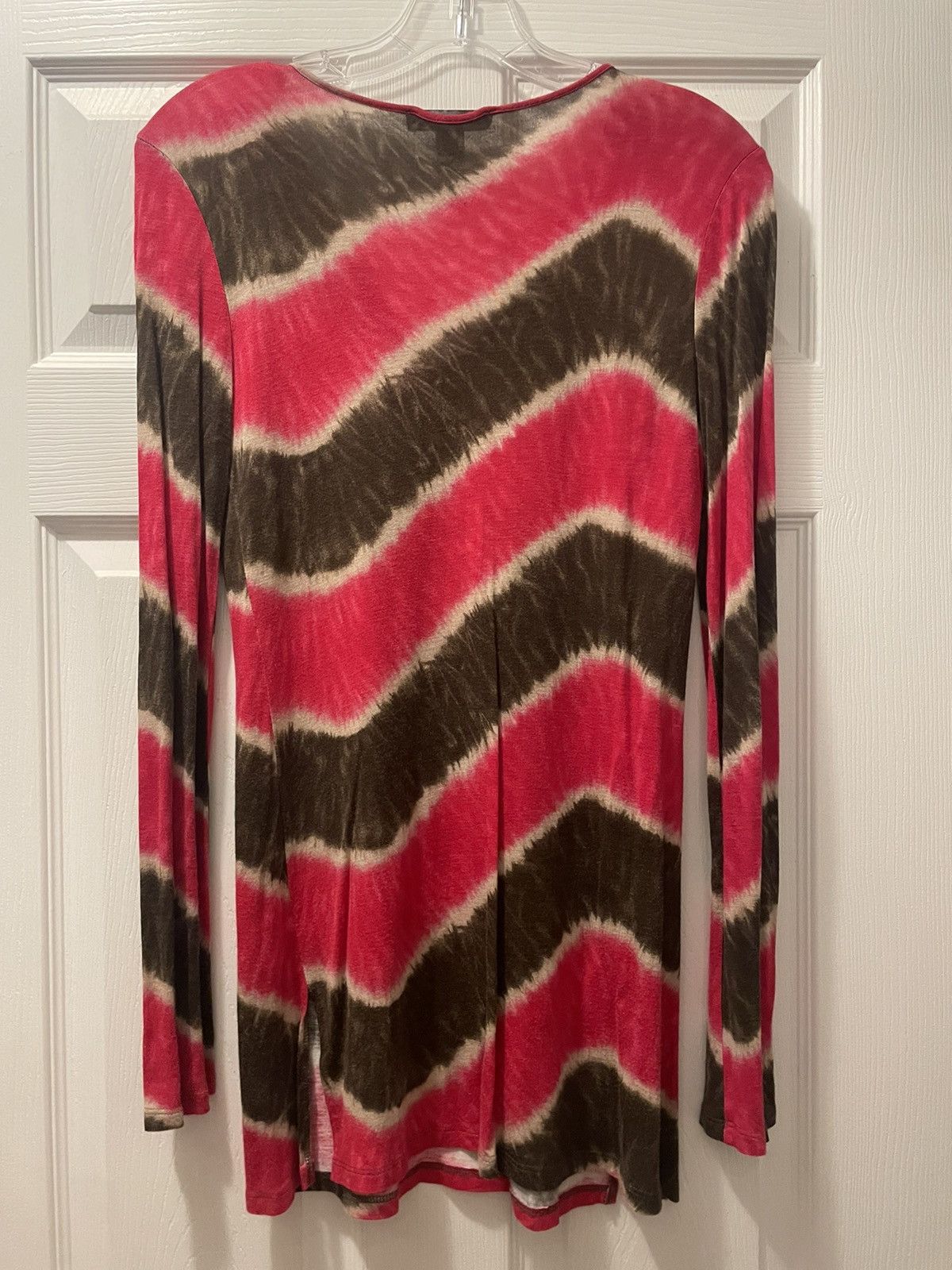 Designer × I.N.C INC Red and Tan Striped Blouse Size XS / US 0-2 / IT 36-38 - 3 Thumbnail