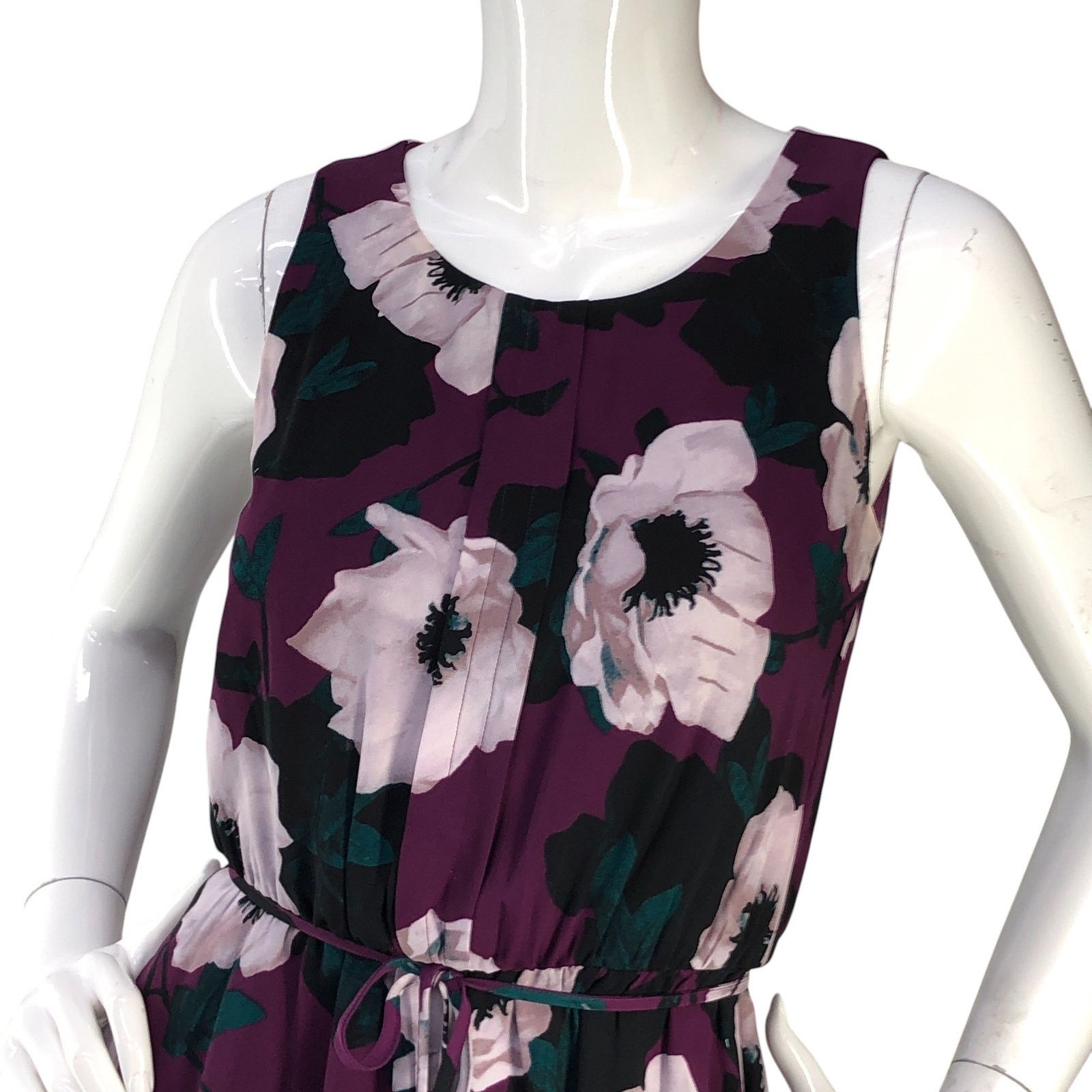 Banana Republic Banana Republic Sz XXSP Dress Sleeveless Floral Print Purple Size XXS / US 00 / IT 34 - 2 Thumbnail