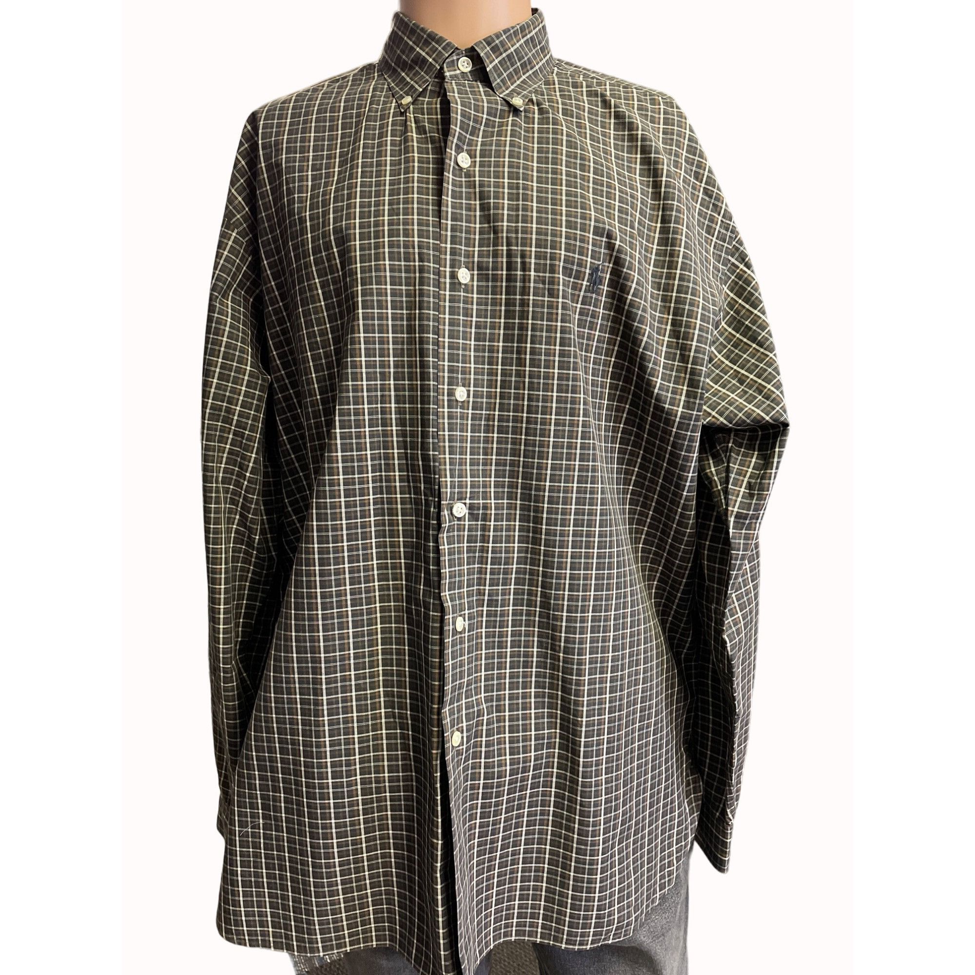 Ralph Lauren Ralph Lauren Men's Brown Checkered Button Up Shirt Long Slee Size US L / EU 52-54 / 3 - 1 Thumbnail