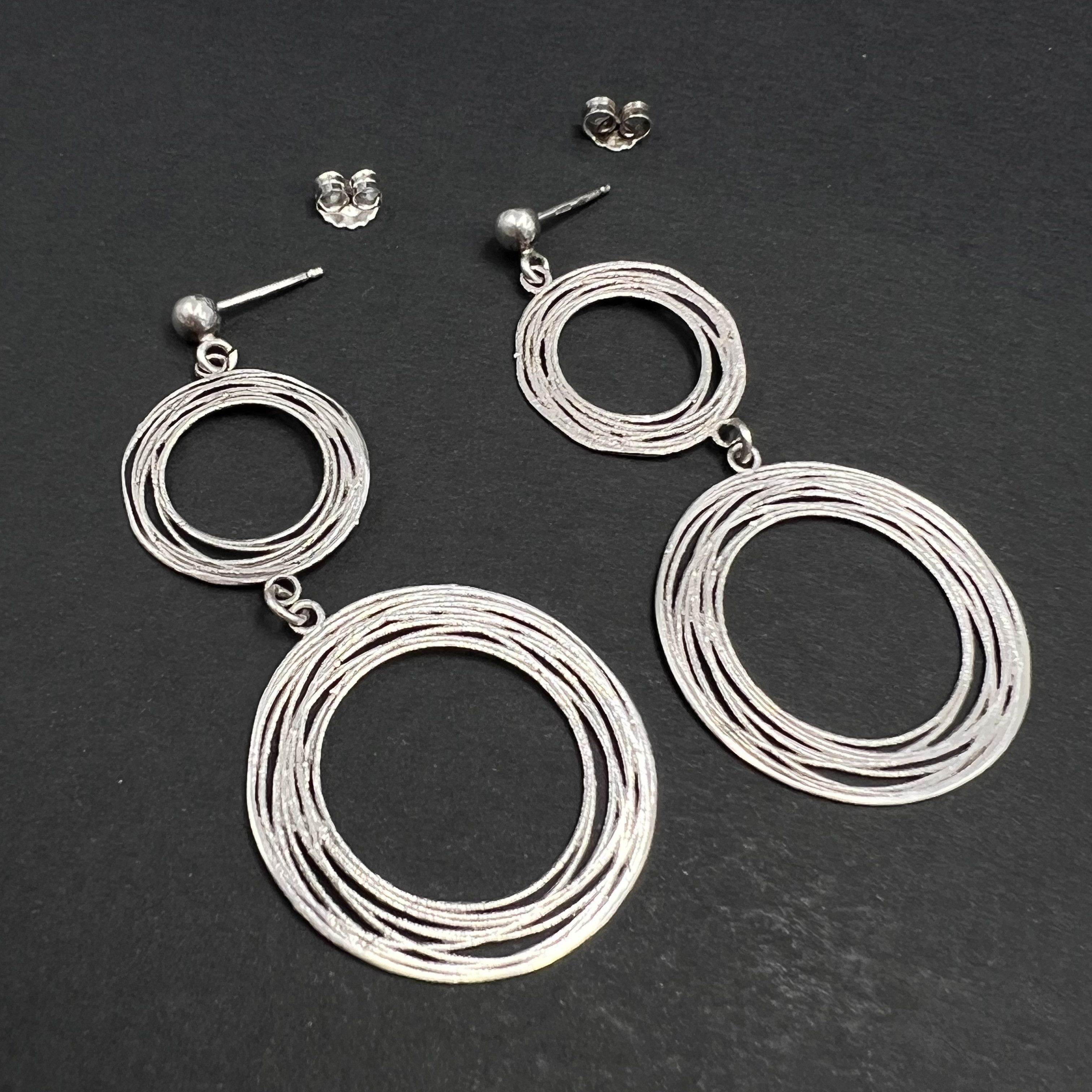 Vintage Vintage Earrings 925 Sterling Silver Drop dangle 5.36 gr Size ONE SIZE - 2 Thumbnail