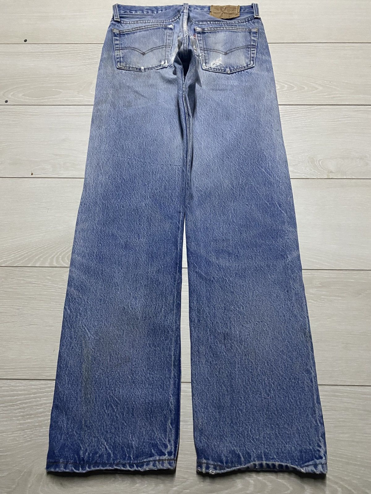 Levi's Vintage Levis 501 70s Faded Wash Repair Distressed Jeans Size US 29 - 2 Thumbnail