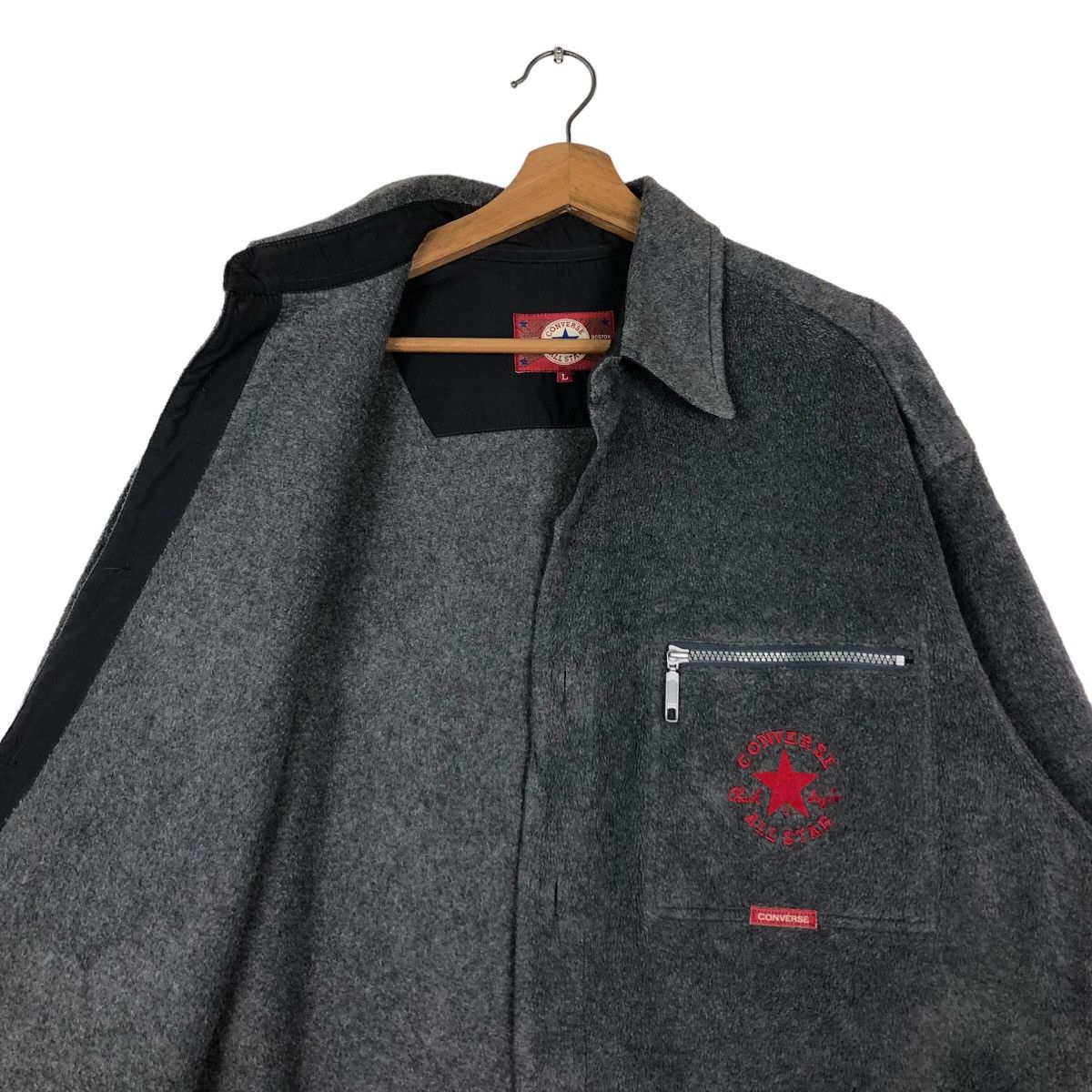 Japanese Brand Vintage Shirt Wool Jacket Converse Usa All Star Boston Mass Size US L / EU 52-54 / 3 - 12 Thumbnail