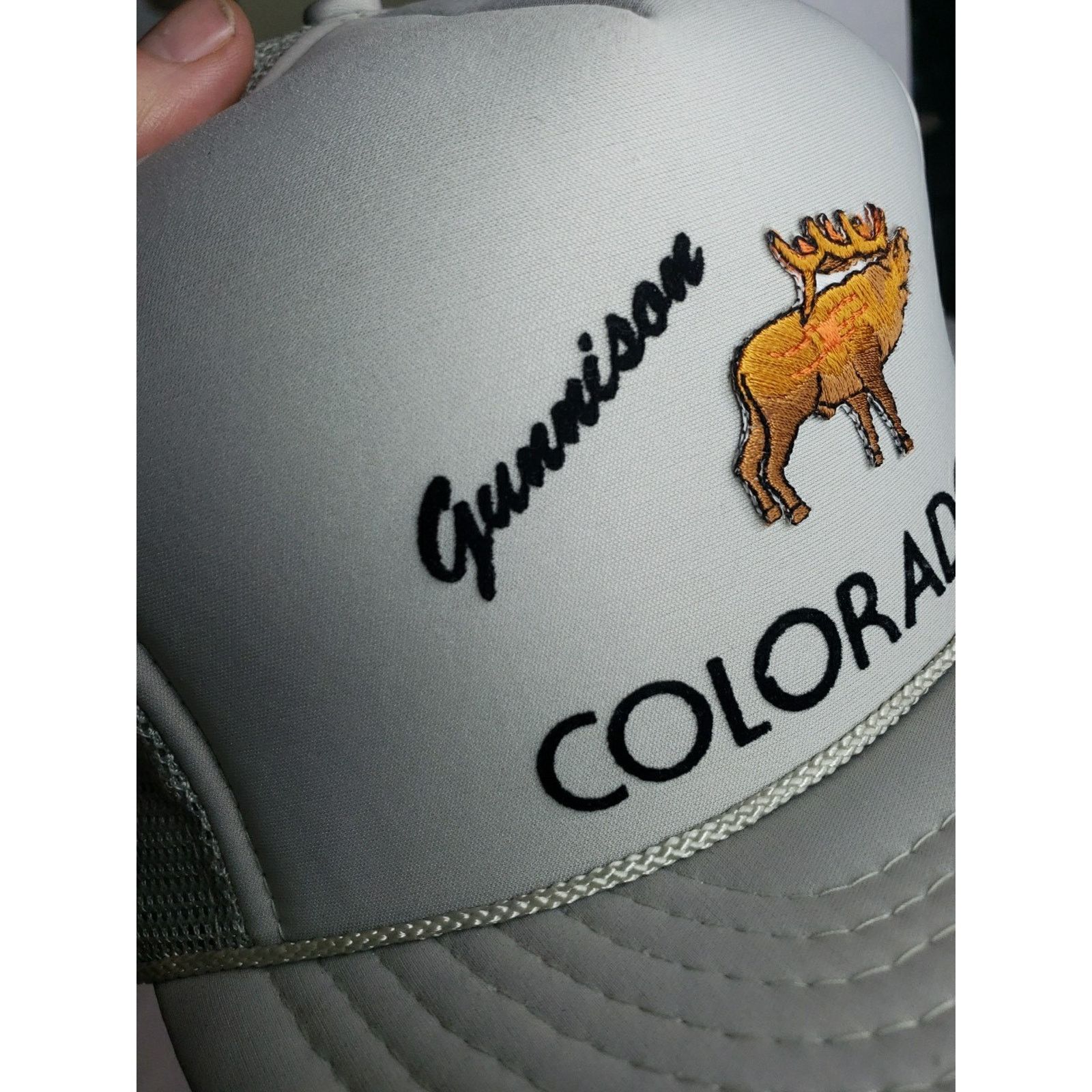 Other COLORADO Vtg 80s 90s Gray Mesh Elk Trucker Hat Cap Gunnison Size ONE SIZE - 3 Thumbnail