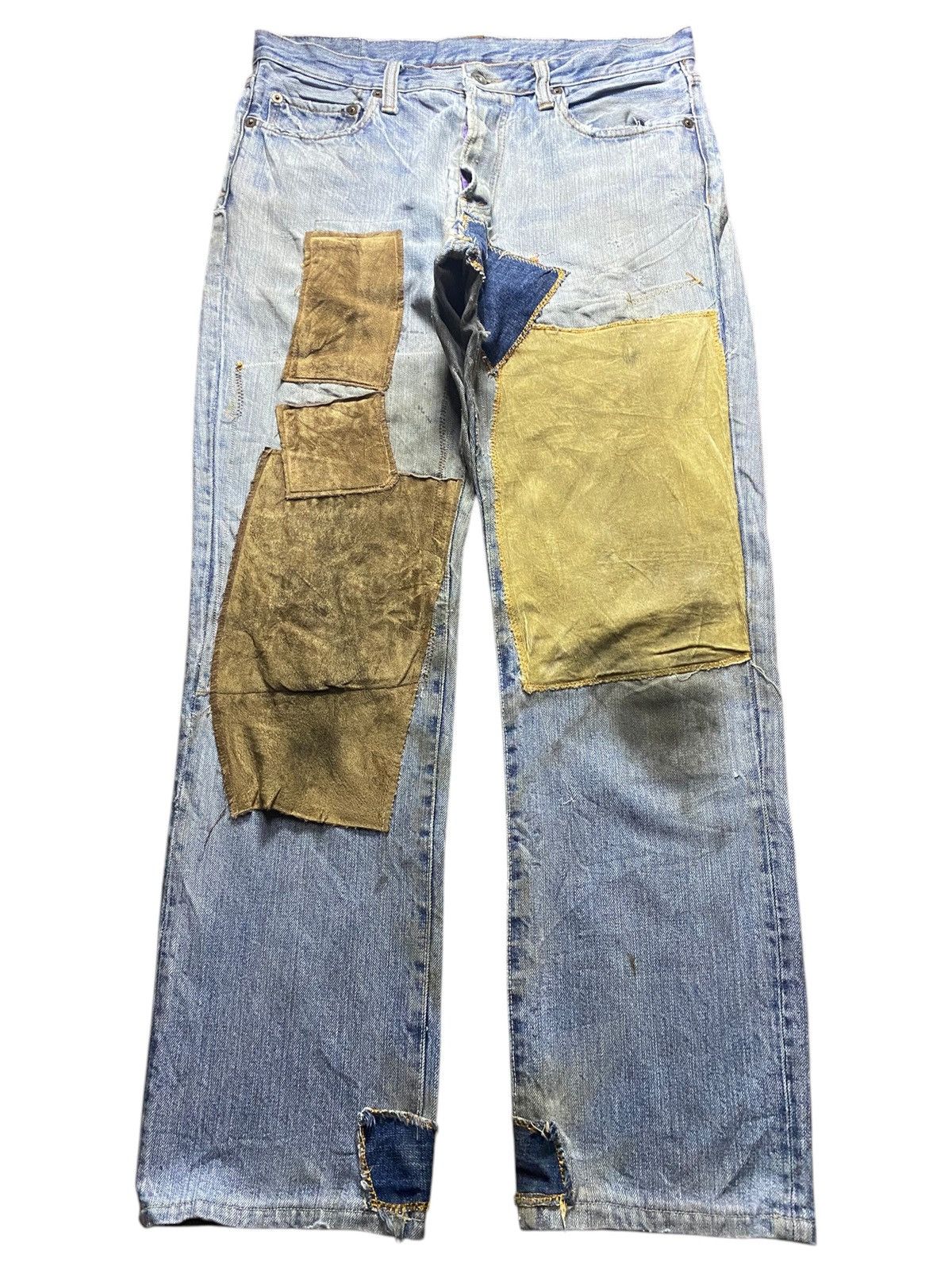 Japanese Brand Vintage Japanese Brand Shashiko Boro Distressed Jeans Size US 33 - 1 Thumbnail