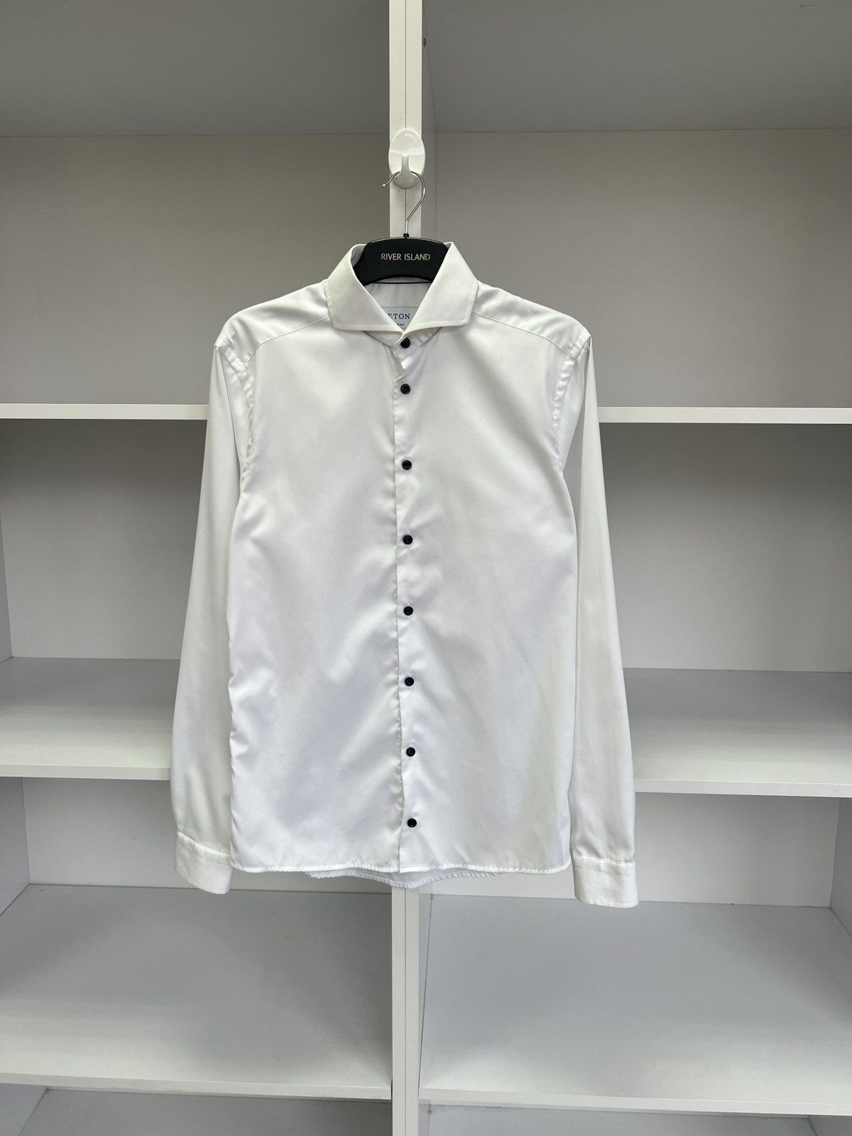 Eton × Vintage Vintage Eton Denim White Button Up Shirt Size US M / EU 48-50 / 2 - 2 Thumbnail
