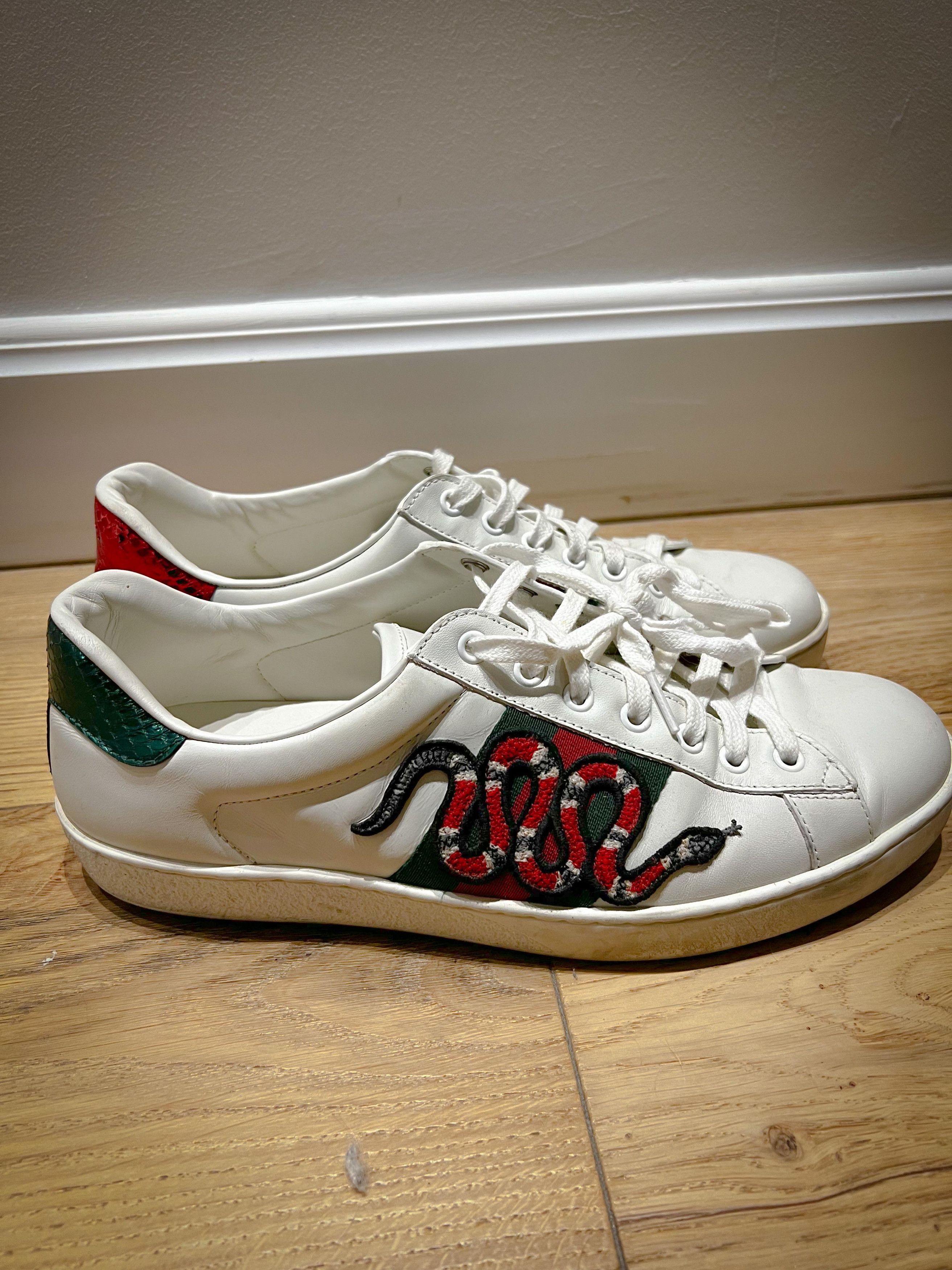 Gucci Gucci Snake Ace Embroided Sneakers Size US 8 / EU 41 - 2 Thumbnail
