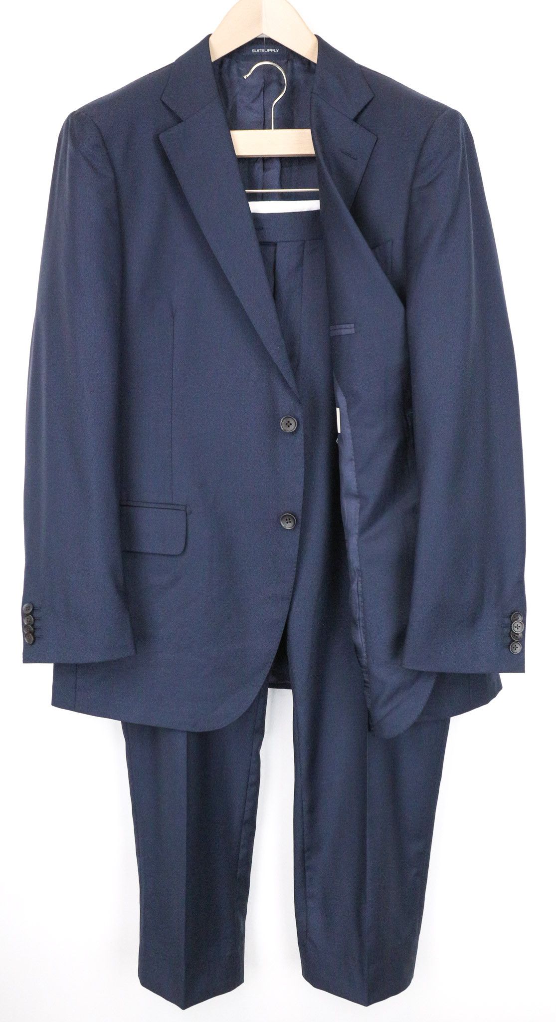 Suitsupply LAZIO UK46R Wool S110s Navy Slim Suit 73946 Size 46R - 1 Thumbnail