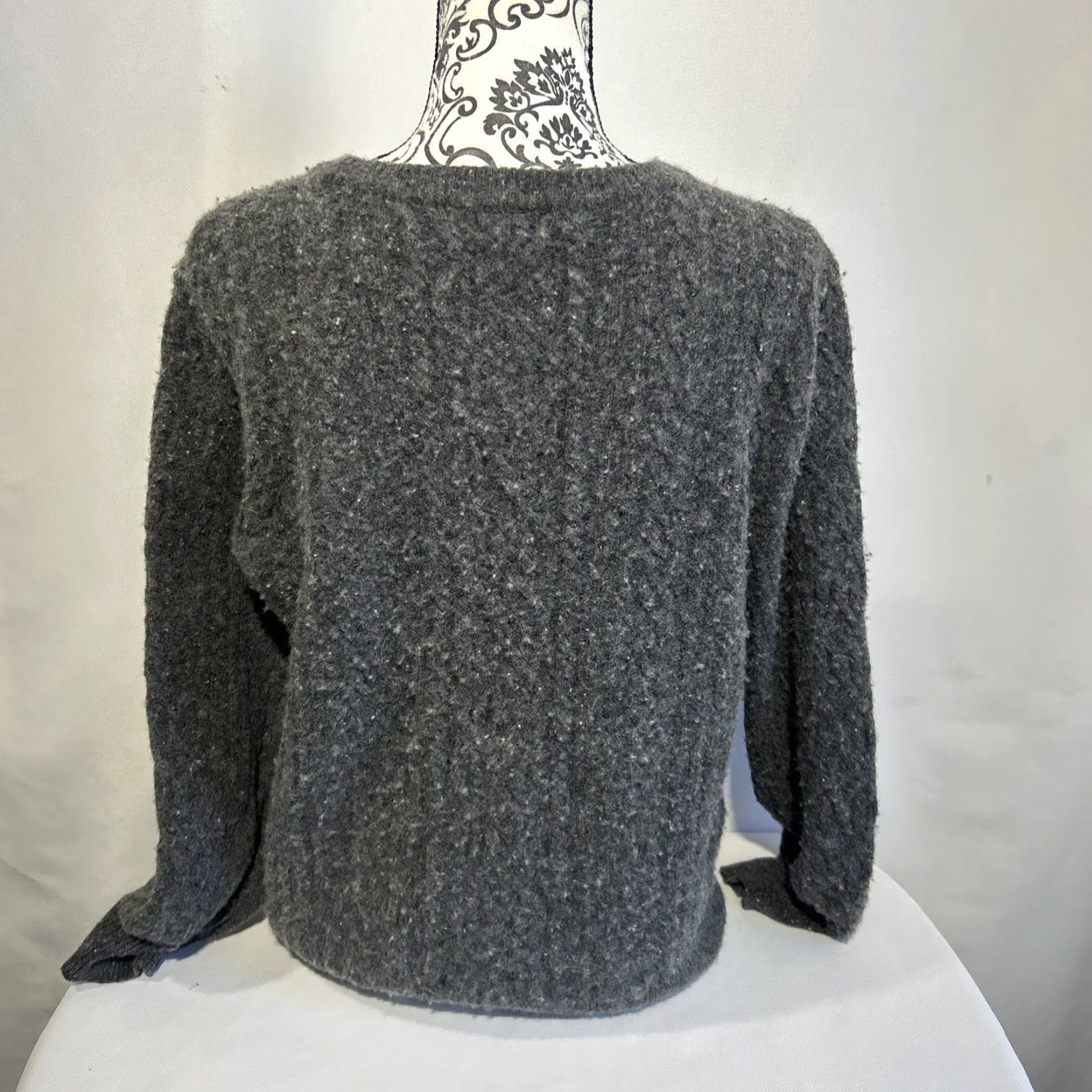 Ralph Lauren VINTAGE Lauren Ralph Lauren Sweater Women’s XL Cable-Knit Gray Wool Alpaca Nylon Pullover Women XL Gray Size XL / US 12-14 / IT 48-50 - 3 Thumbnail