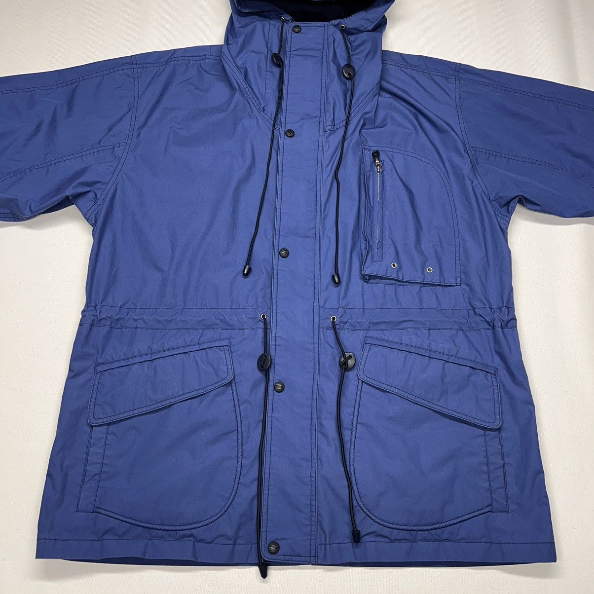 London Fog × Vintage VTG London Fog Jacket Blue Pocket Hood Zip Long Coat Towne Size US L / EU 52-54 / 3 - 2 Thumbnail