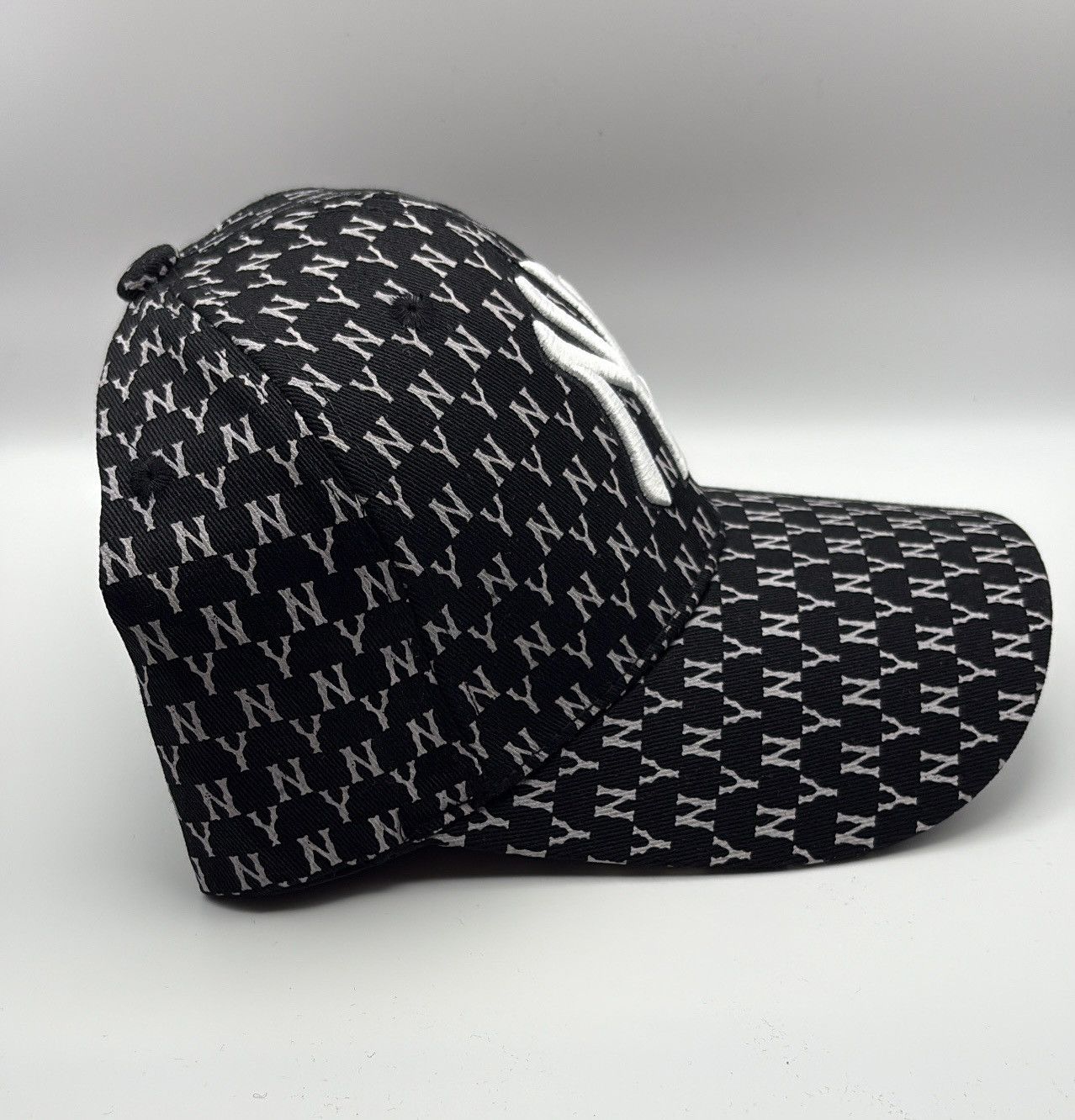New York Yankees New York Yankees Black Monogram Logo Adjustable Baseball Cap Size ONE SIZE - 3 Thumbnail