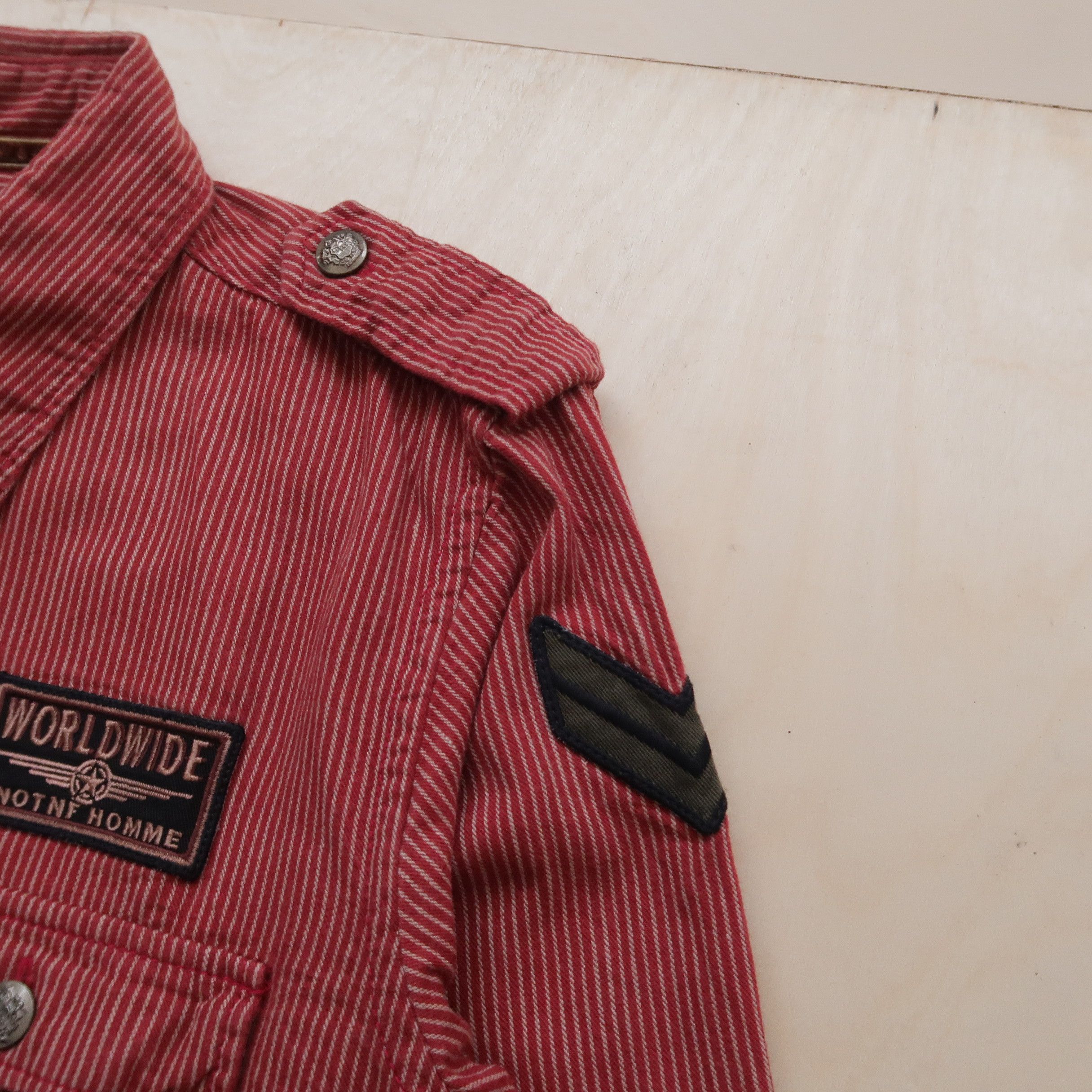 291295=Homme 291295 Homme Hickory Military Shirt Army Patch Size US M / EU 48-50 / 2 - 10 Thumbnail