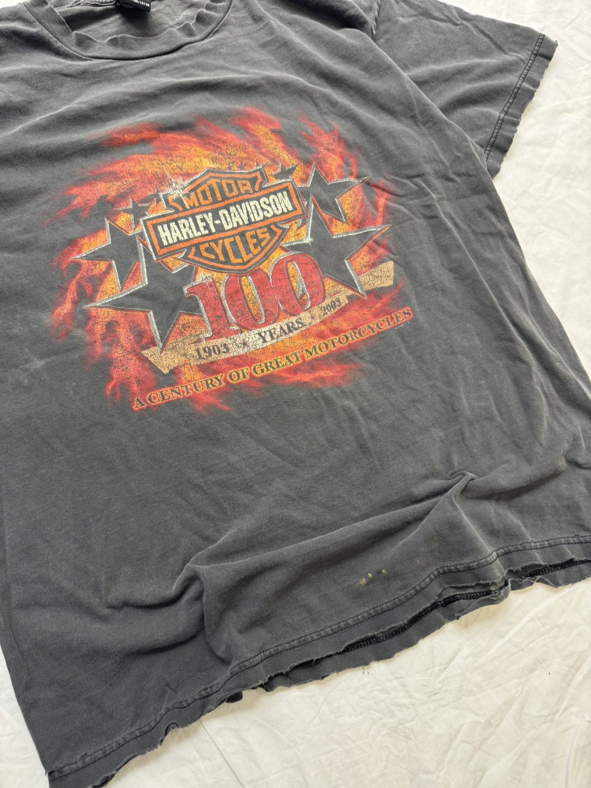 Harley Davidson Vintage Faded ERD Style Harley Davidson Thrashed Tee Size US XL / EU 56 / 4 - 3 Thumbnail