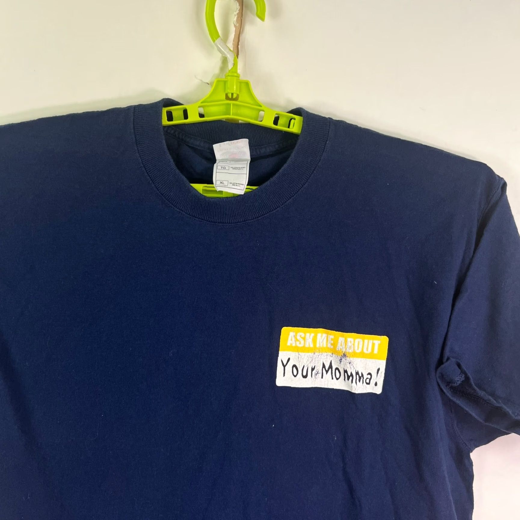 Hot Topic Ask Me About Your Mamma Funny T-Shirt Adult XL Blue Nike Shirt Mens XL Blue Graphic Print 90s Theme Bart Simpson Adventure Time Fruit Logo Size US XL / EU 56 / 4 - 3 Thumbnail