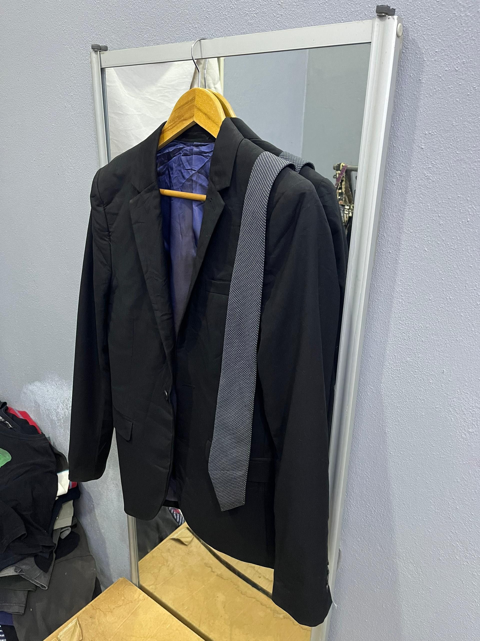 Topman Topman New Black Skinny Blazer 34R + Takeo Kikuchi Tie Size 34R - 2 Thumbnail