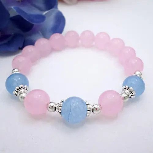 Other 10mm Natural Crystal Chalcedony Bead Stretch Bracelet Size ONE SIZE - 4 Thumbnail