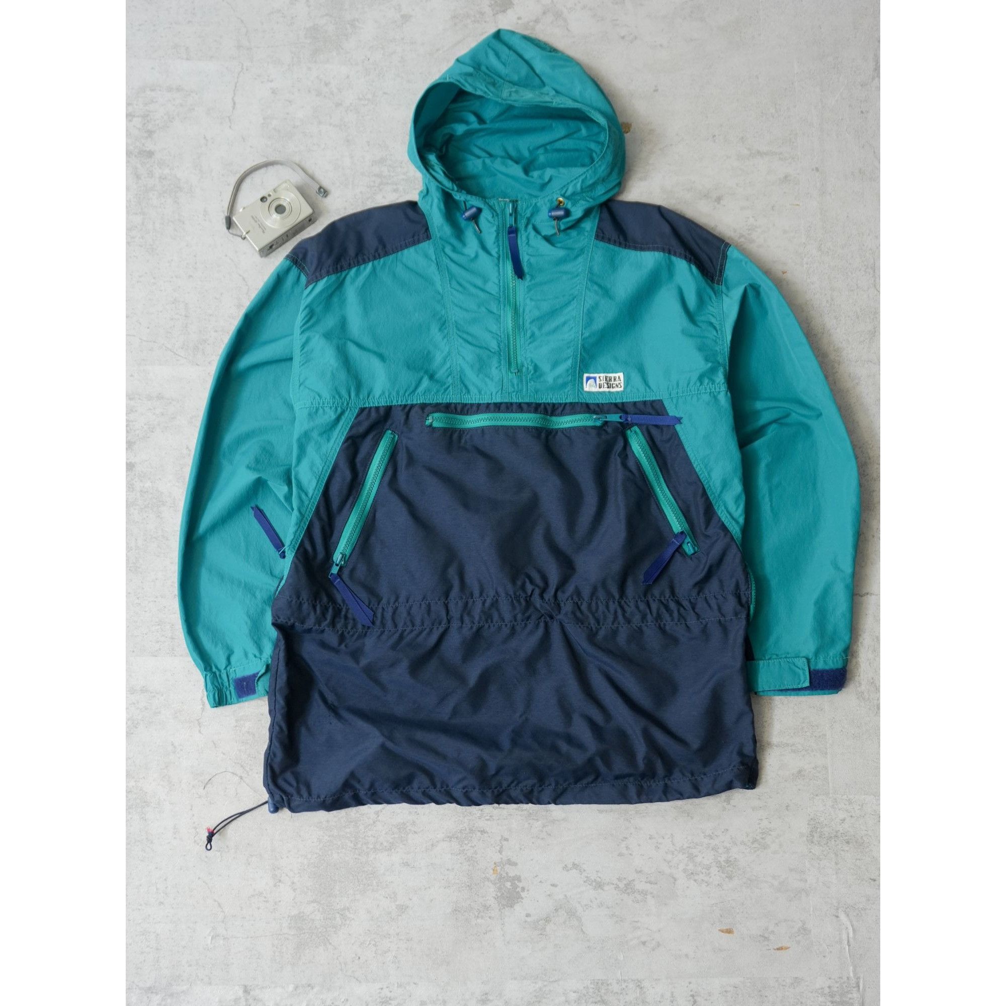Sierra Designs Vintage 90s Sierra Designs Turquoise & Navy Quarter Zip Pull Size US M / EU 48-50 / 2 - 1 Thumbnail