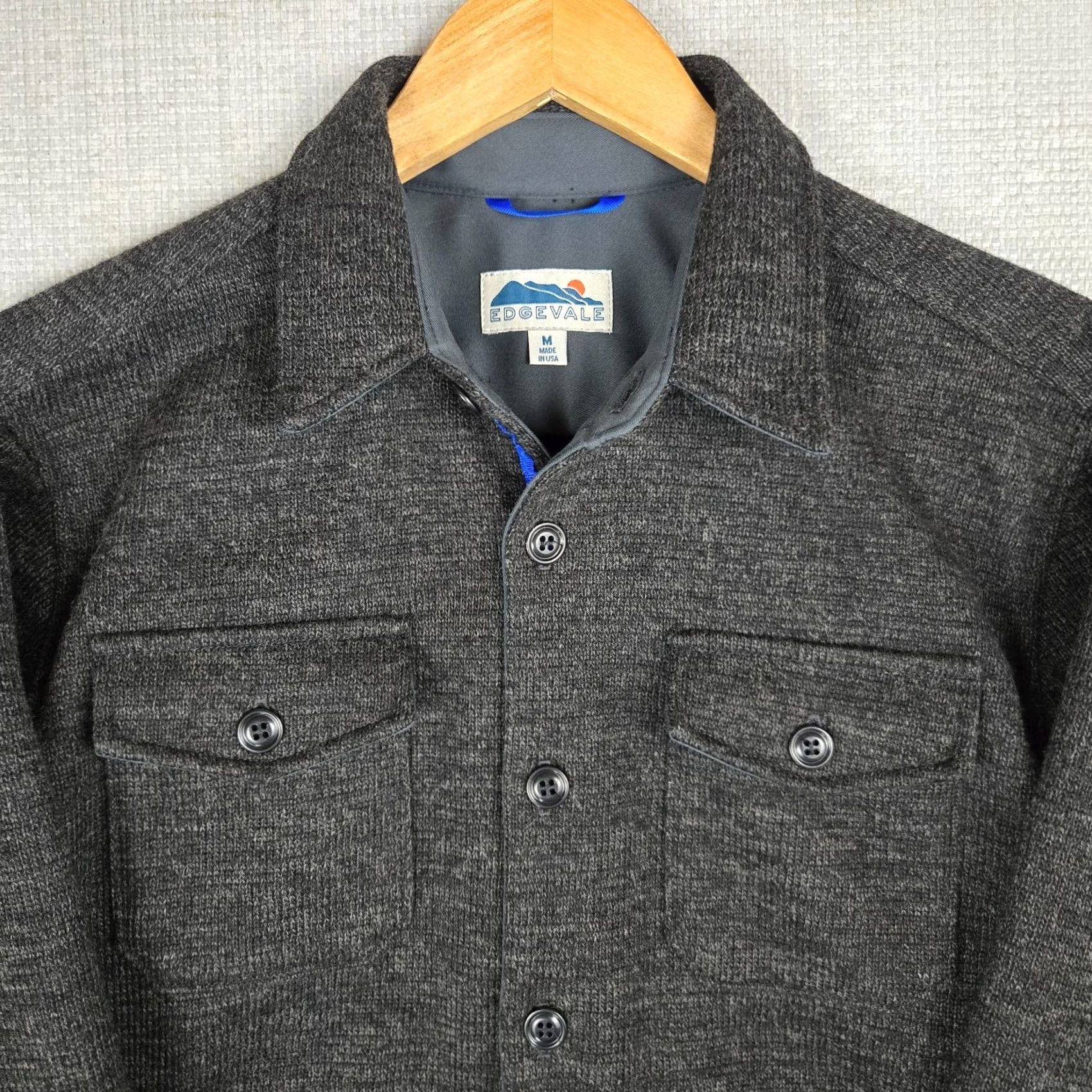 Vintage EDGEVALE Mens Shacket OverShirt Button Front Gray Wool Blend Made in USA Medium Shirt Mens Size US M / EU 48-50 / 2 - 2 Thumbnail