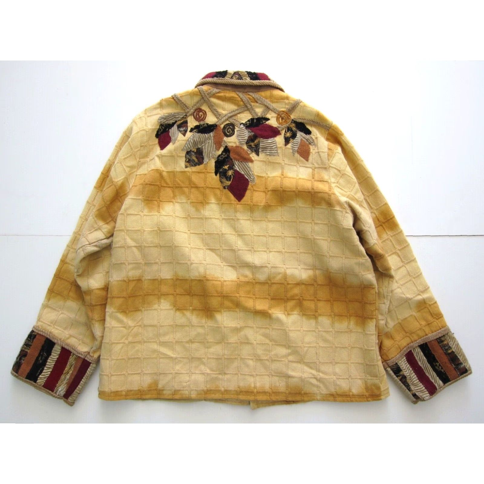 Vintage Vtg Parsley & Sage Cotton Yellow Red Patch Embroidered Collared Button Jacket L Womens Size L / US 10 / IT 46 - 2 Thumbnail