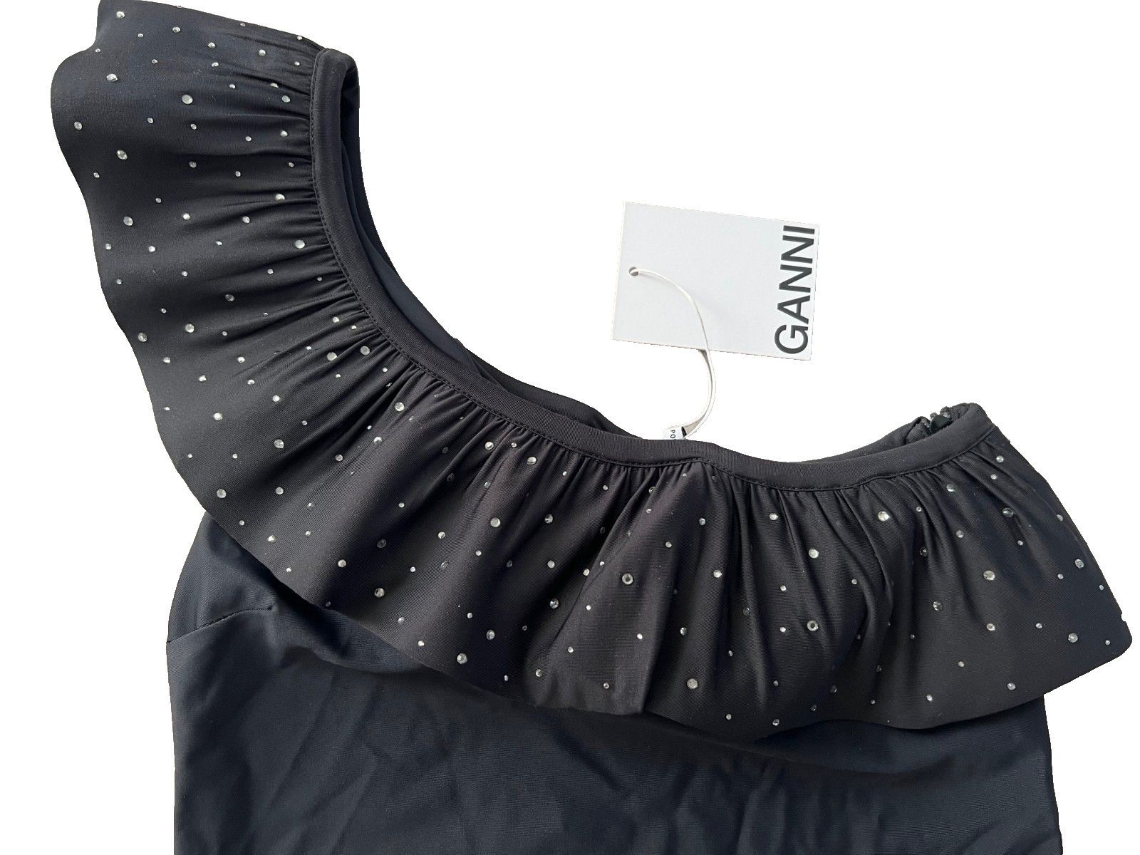 Ganni Ganni Jersey Tech Jersey Tech One Shoulder Bodysuit Black Size S / US 4 / IT 40 - 3 Thumbnail