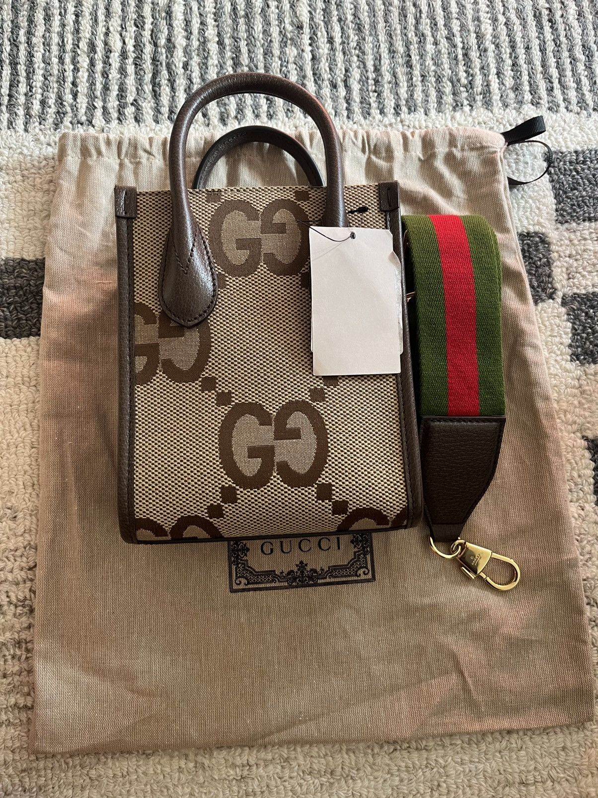 Gucci NWT Jumbo GG Tote Bag with Strap Size ONE SIZE - 3 Thumbnail