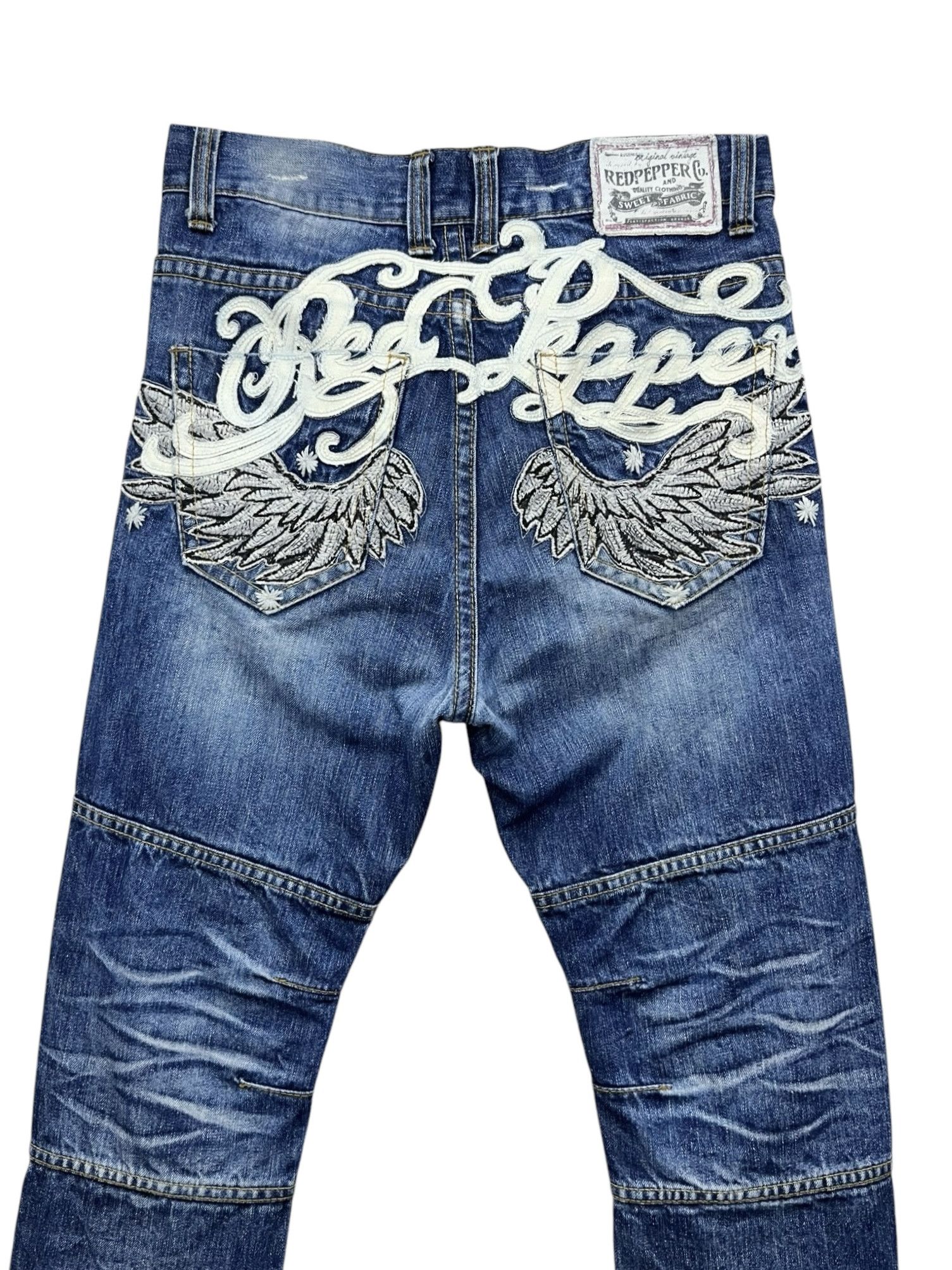 Red Clouds Collective FYE🔥Vintage RED PEPPER Punk Angel Wings Big Spell-out Jeans Size US 31 - 1 Thumbnail
