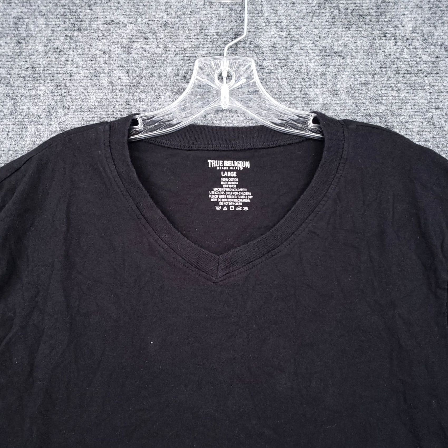 True Religion True Religion Shirt Womens Large L Black Logo V Neck Pullover Short Sleeve Tee T Size L / US 10 / IT 46 - 3 Thumbnail