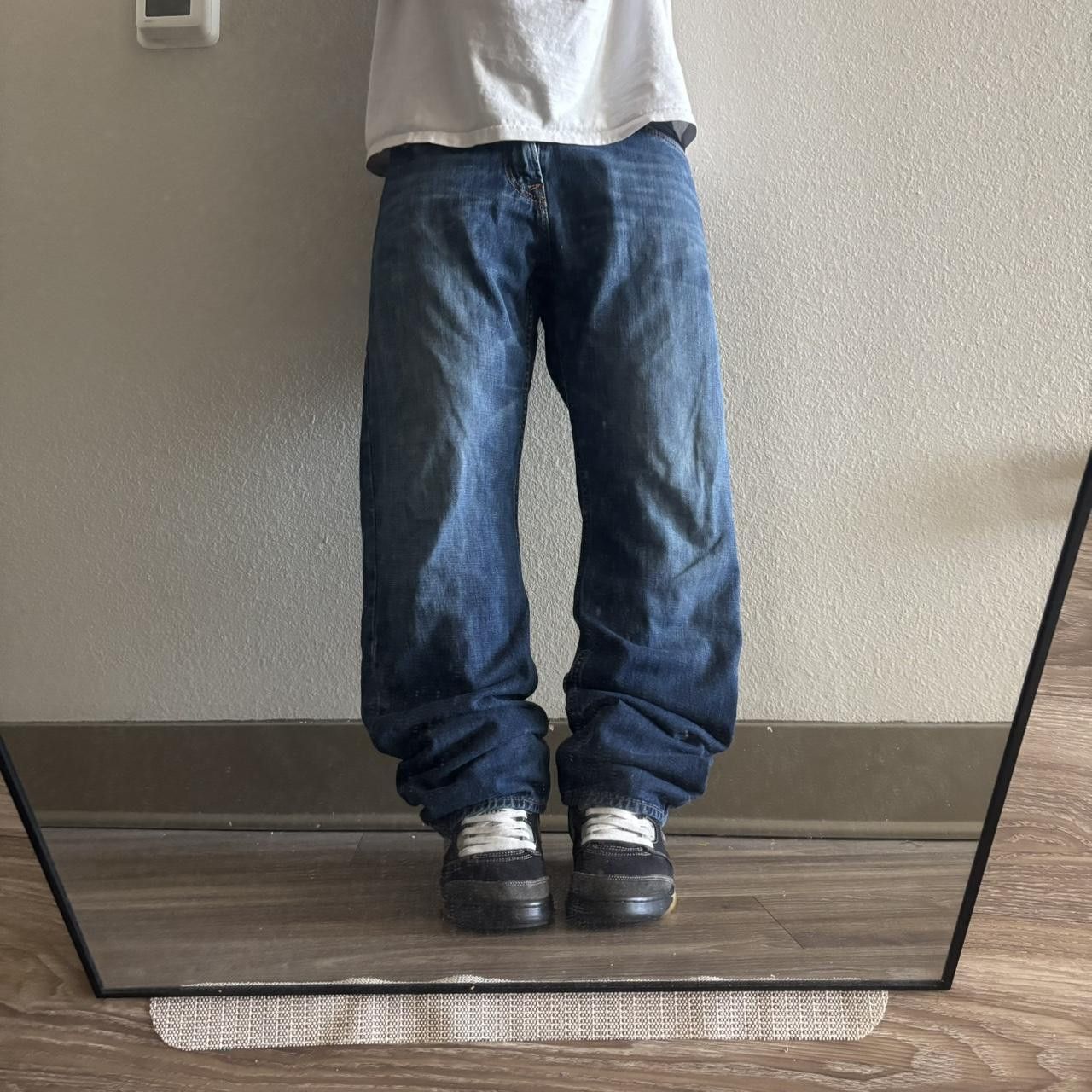 Japanese Brand Crazy Vintage Y2K/2000s Grunge Dark Wash Denim Jeans! 32x34 Size US 32 / EU 48 - 1 Thumbnail