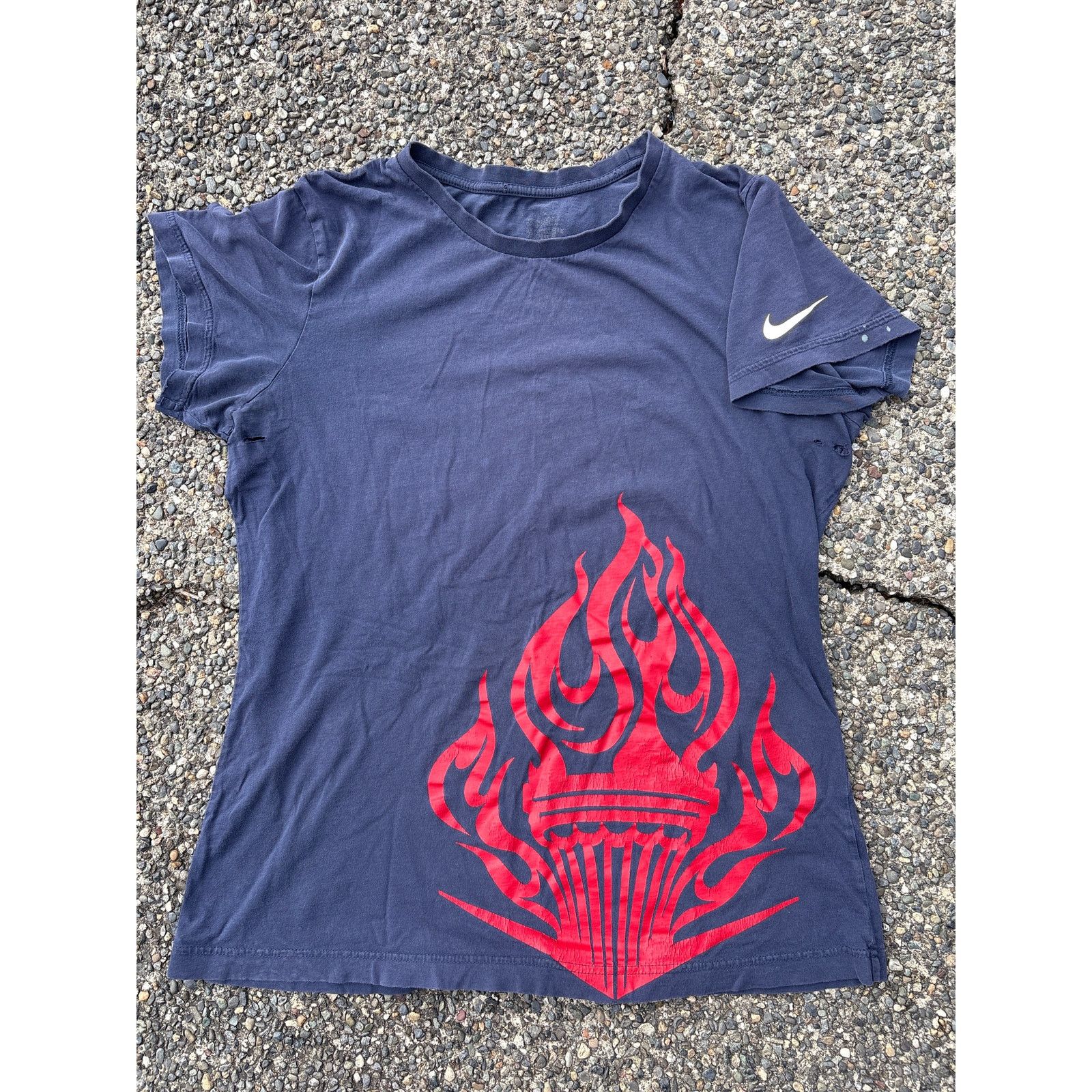 Nike Nike Olympic Torch T-Shirt Navy/Red - Men's Small thrashed Size US S / EU 44-46 / 1 - 2 Thumbnail