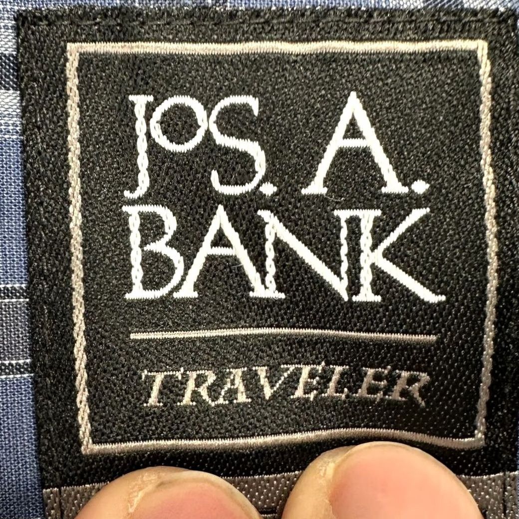 Jos. A. Bank Jos. A. Bank Traveler Travel Tech Shirt Men Medium Blue Plaid Tailored Button Up Size US M / EU 48-50 / 2 - 4 Thumbnail