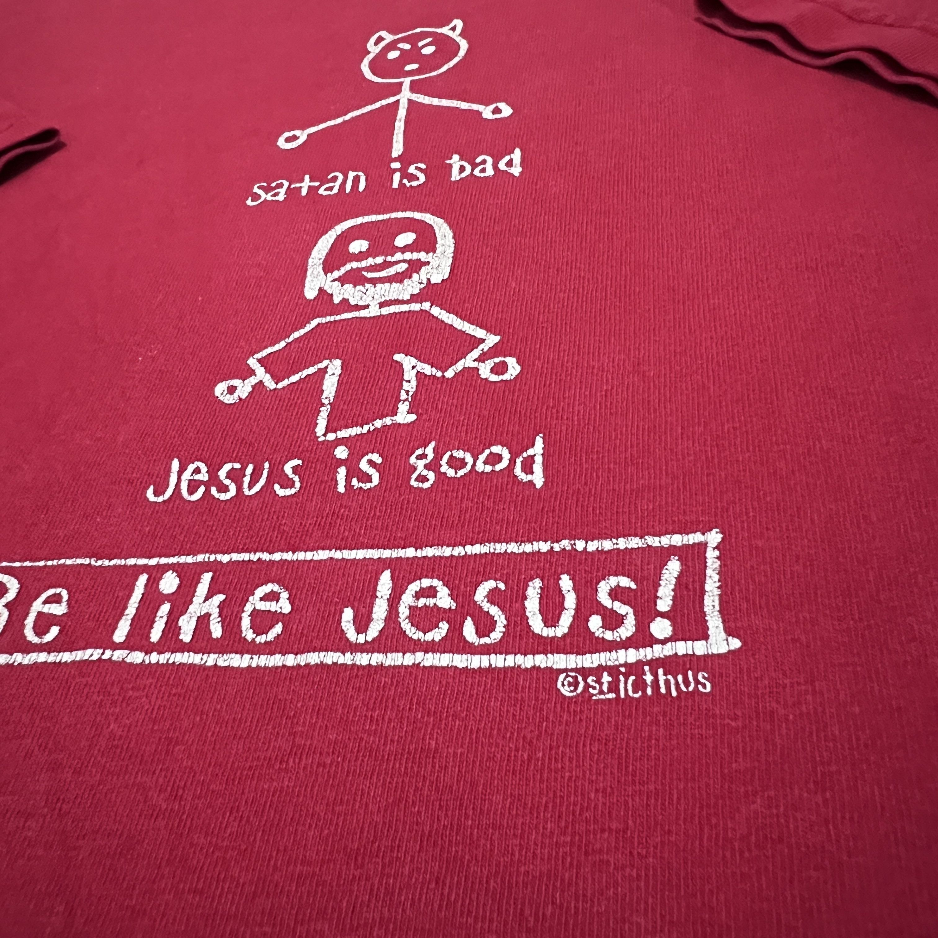 Vintage Vintage Y2K Jesus is good Satan is bad God Holy Bible Tee Size US L / EU 52-54 / 3 - 3 Thumbnail