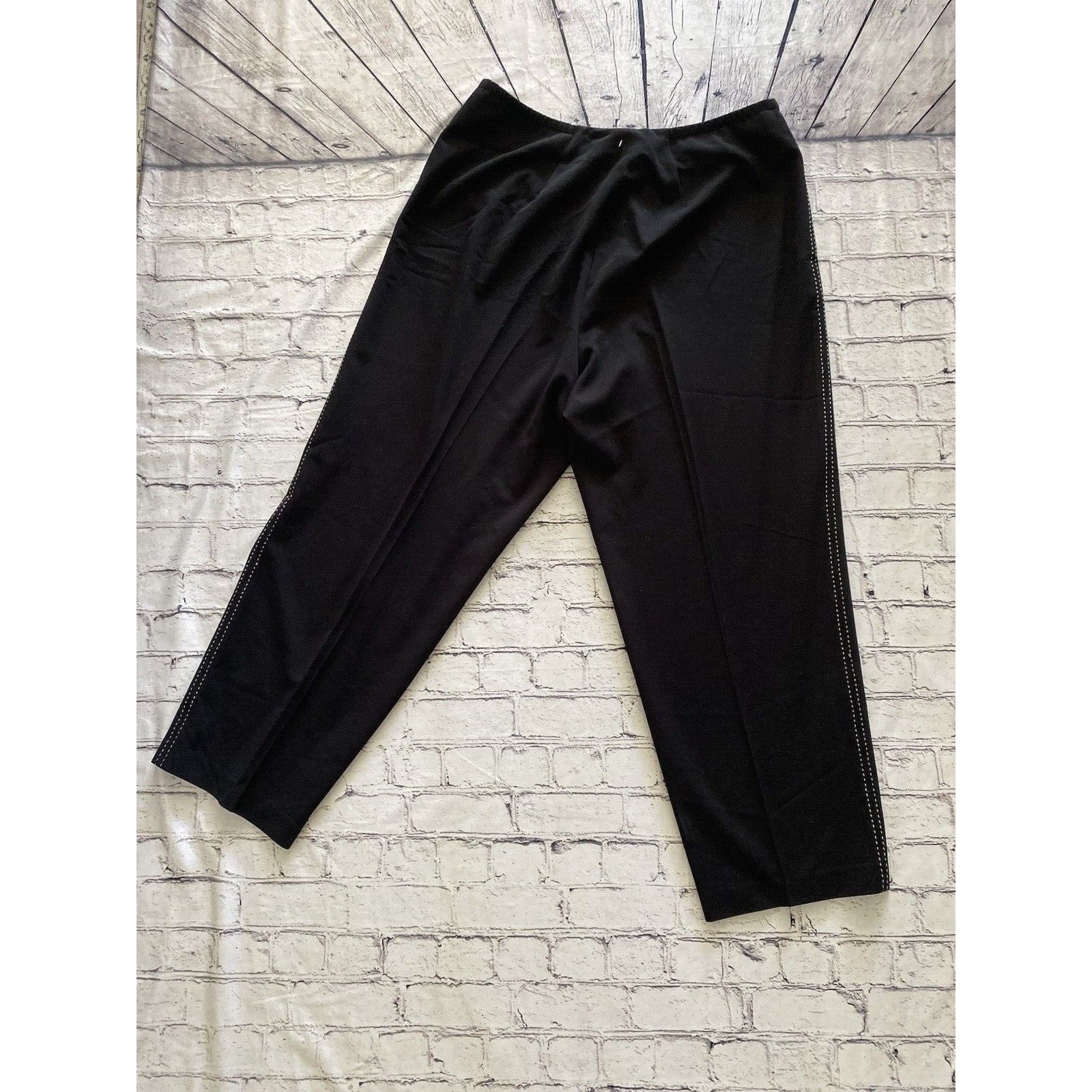 Designer Grace Dane Lewis Black White Stitching Dress Pants SZ18 Size 36" / US 14 / IT 50 - 8 Thumbnail
