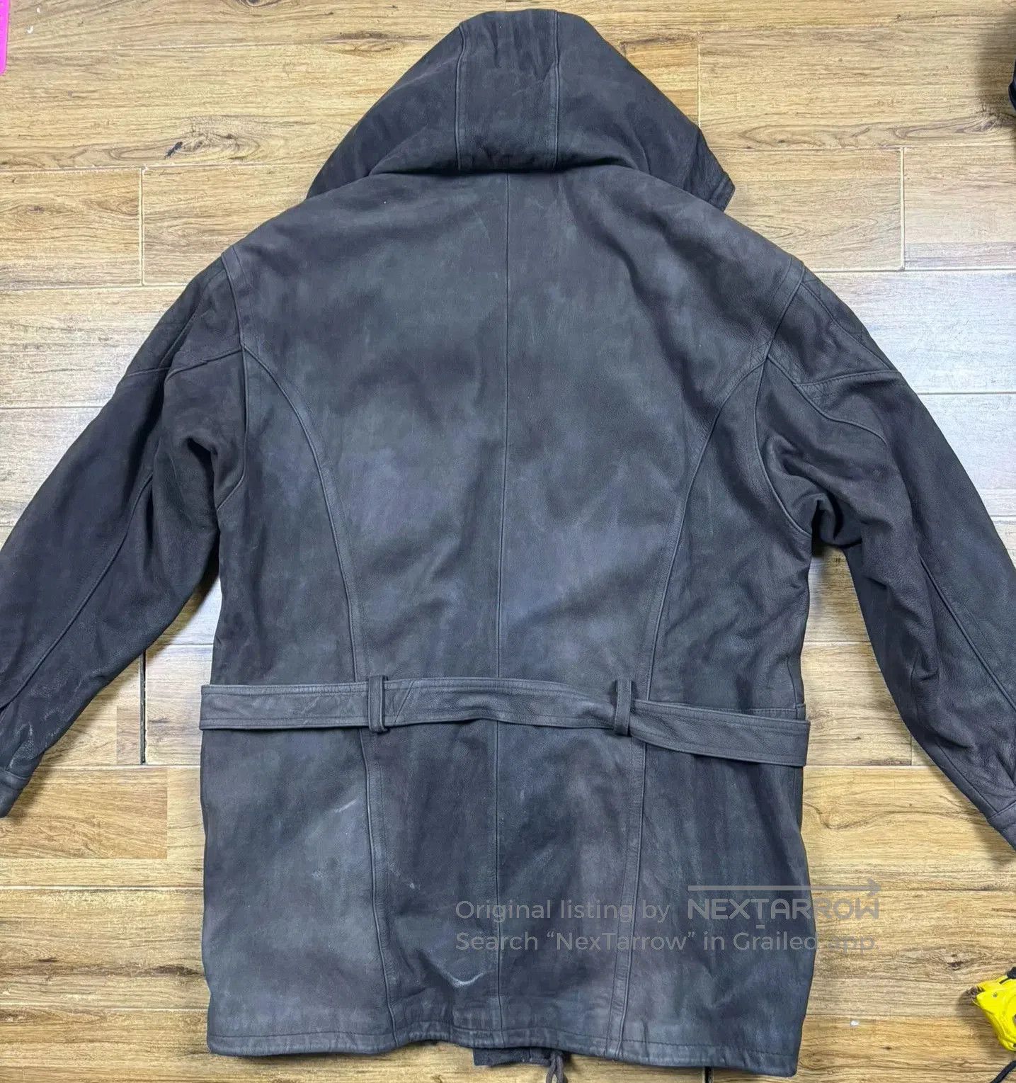 ADAPTATION Adventure Hooded Leather Jacket for Men. Size US XL / EU 56 / 4 - 2 Thumbnail