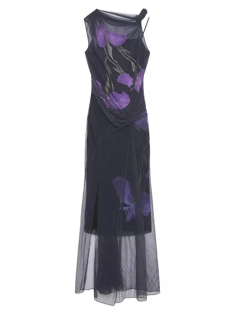 Givenchy o1w1db10325 Transparent Draped Dress in Multicolor Size XS / US 0-2 / IT 36-38 - 1 Thumbnail