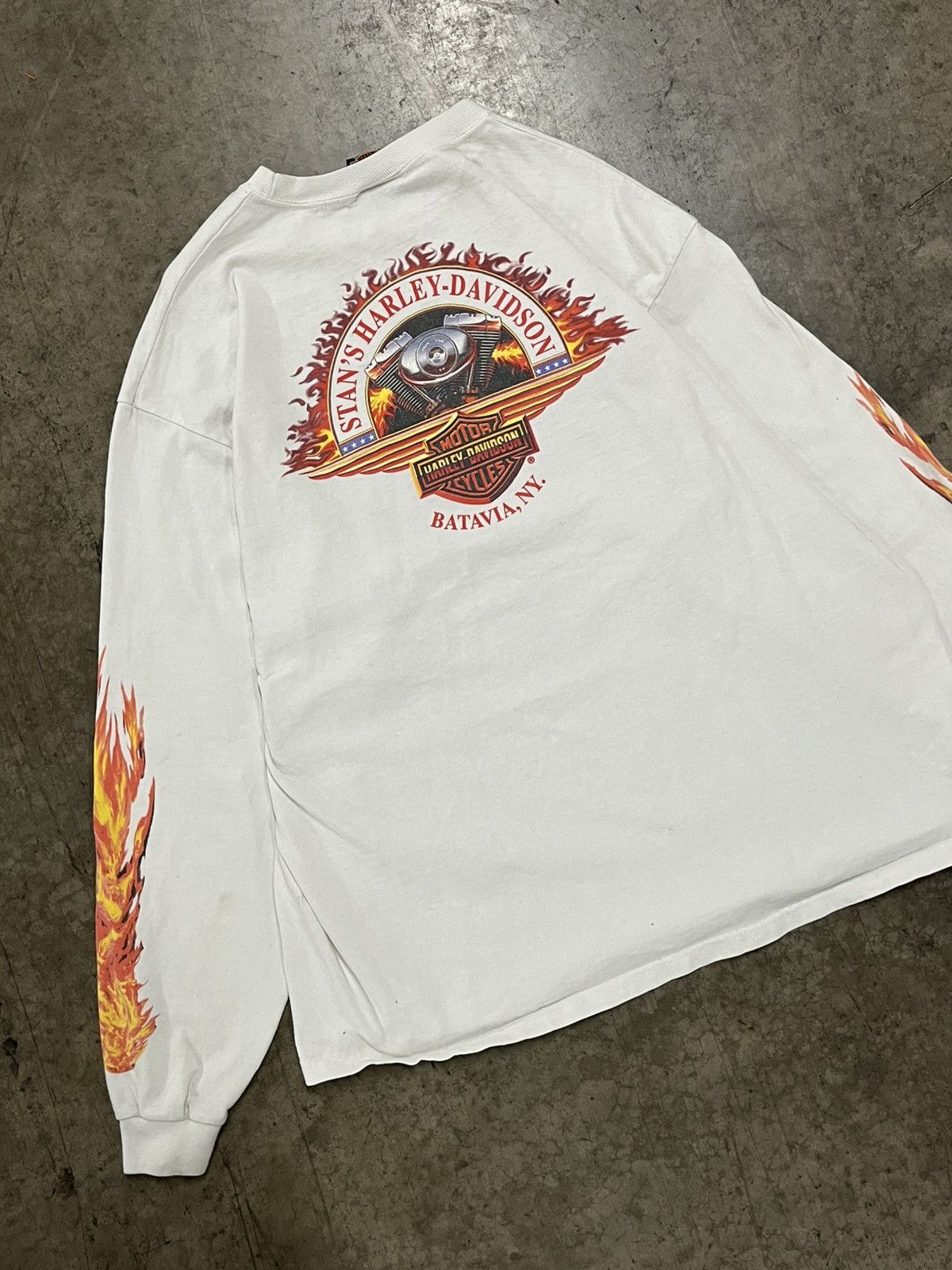 Vintage Harley Davidson vintage flame longsleeve shirt skater hype Size US XL / EU 56 / 4 - 6 Thumbnail