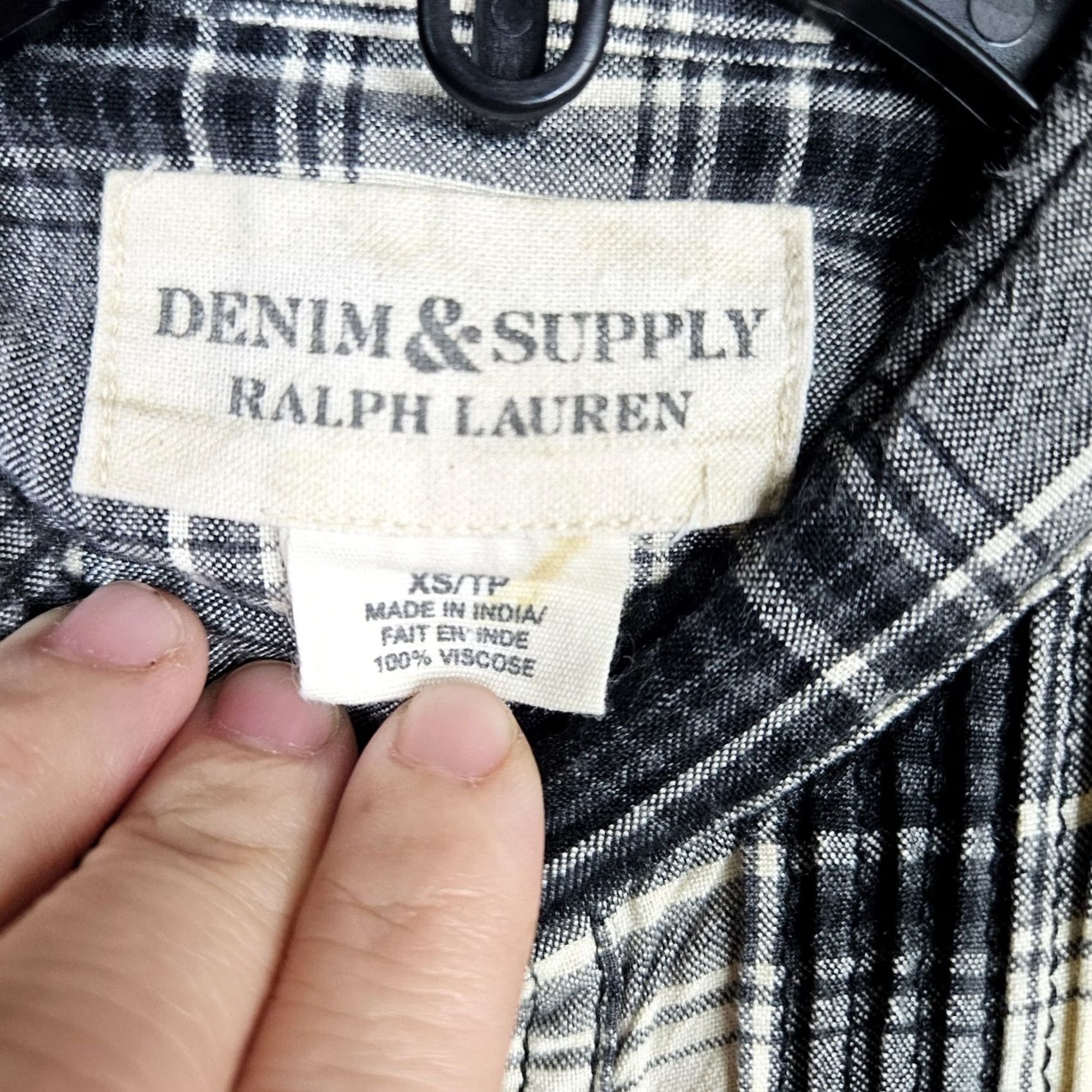 Vintage VINTAGE DENIM & SUPPLY RALPH LAUREN Women's Plaid Button-Up Shirt XS Gray Black Size XS / US 0-2 / IT 36-38 - 4 Thumbnail