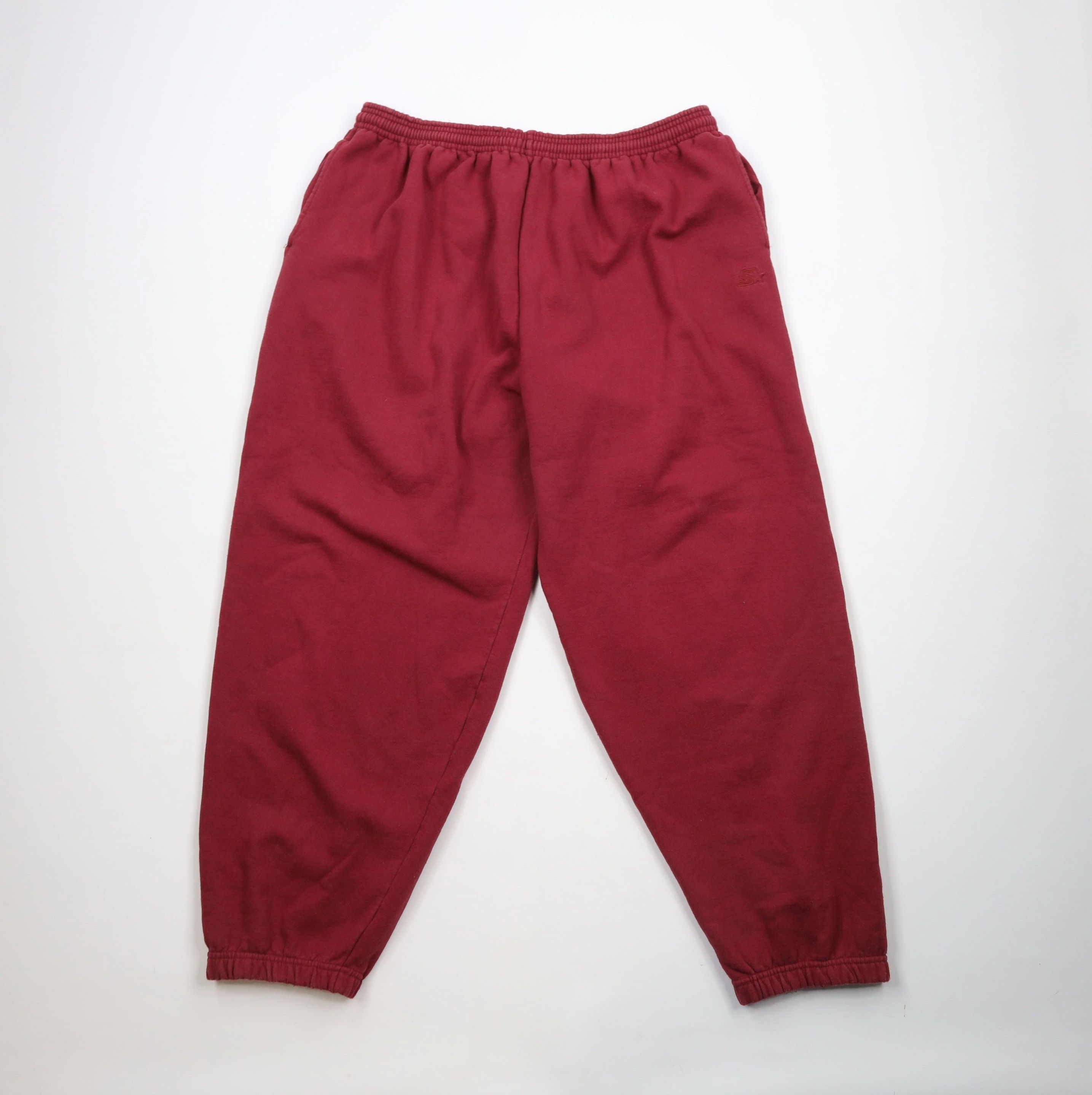 Starter × Vintage Vintage 90s Starter Heavyweight Sweatpants Joggers Red Size US 40 / EU 56 - 1 Thumbnail