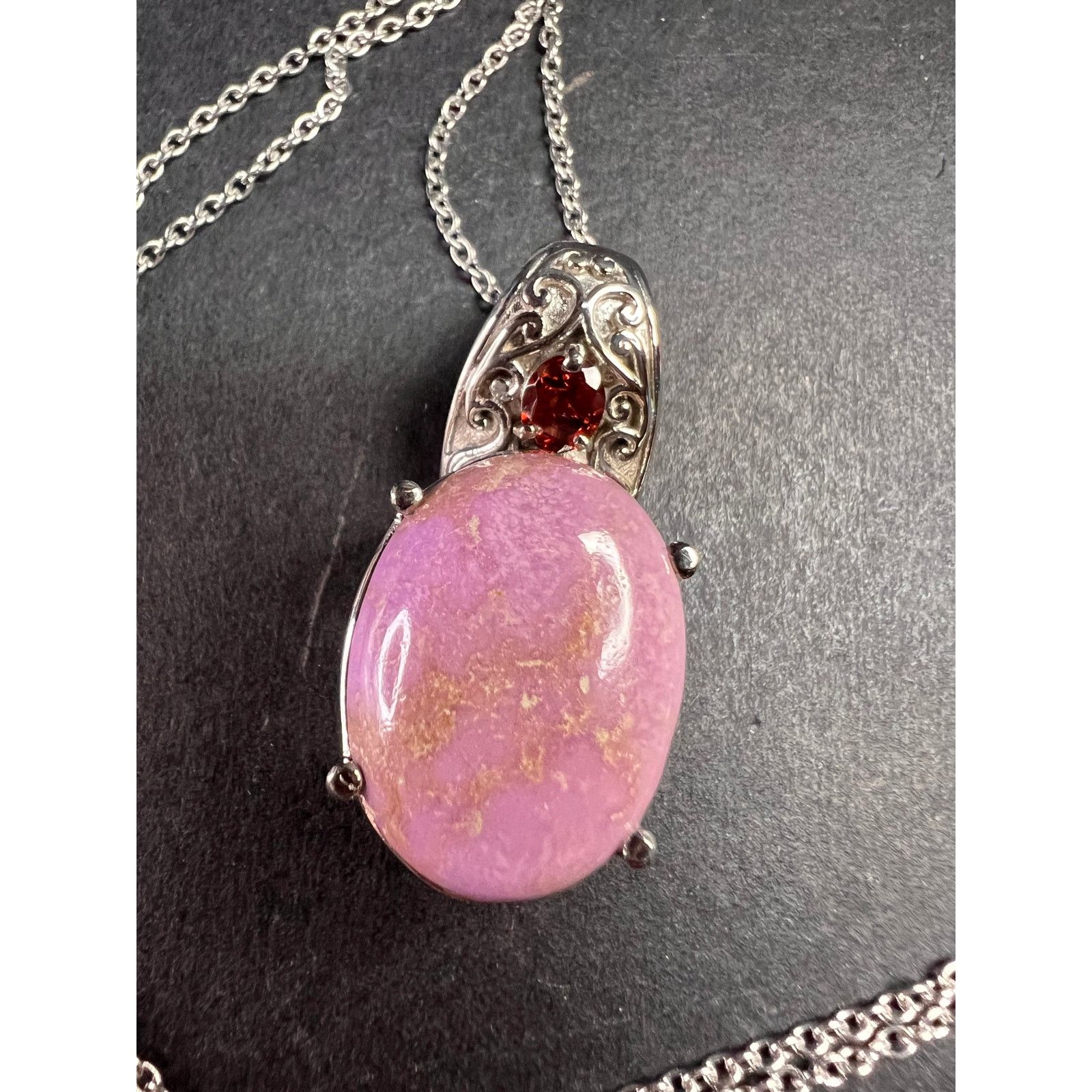 Other NEW Phosphosiderite and garnet stainless steel necklace Size ONE SIZE - 2 Thumbnail